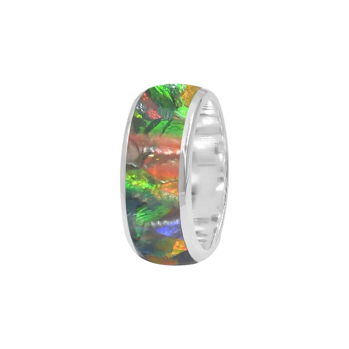 Starborn Ammolite Inlay Ring in Fine Sterling Silver Starborn