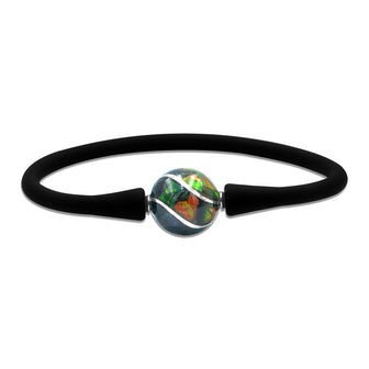 Ammolite Bead Inlay Silicone Bracelet