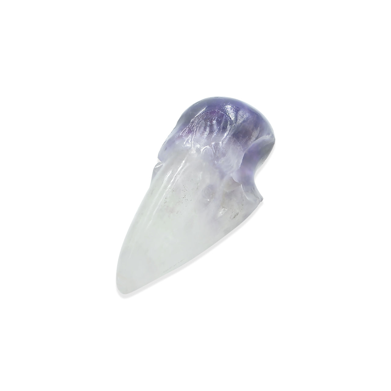 Carved Amethys Crystal Raven Skull
