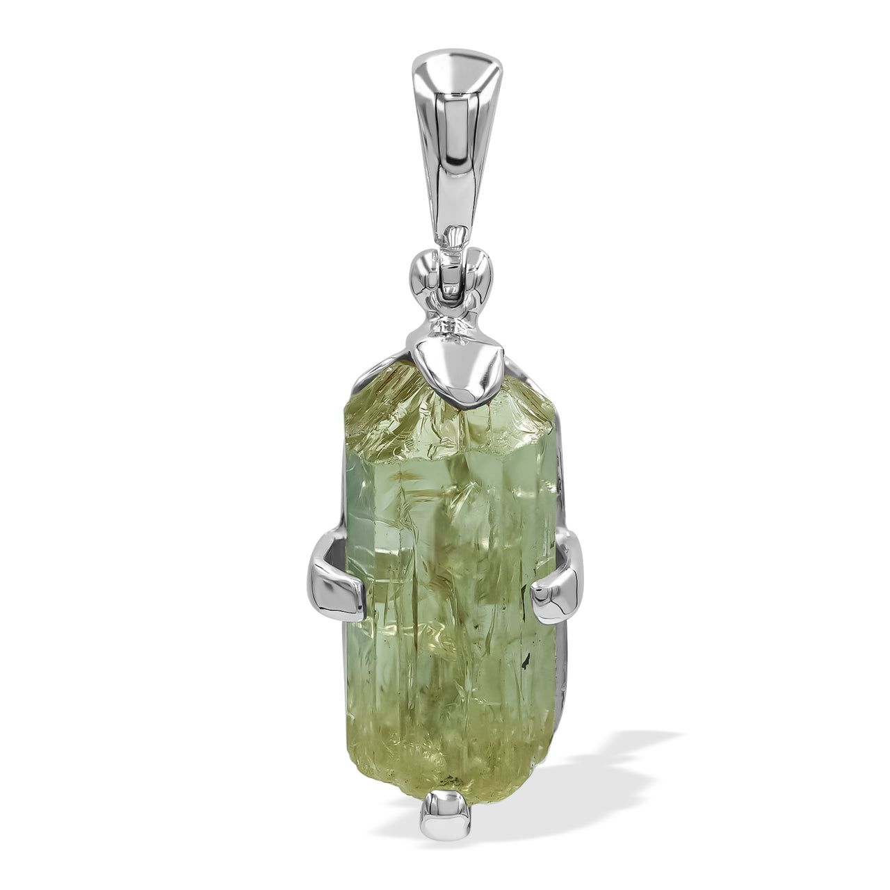 Green Apatite Prong Set Pendant