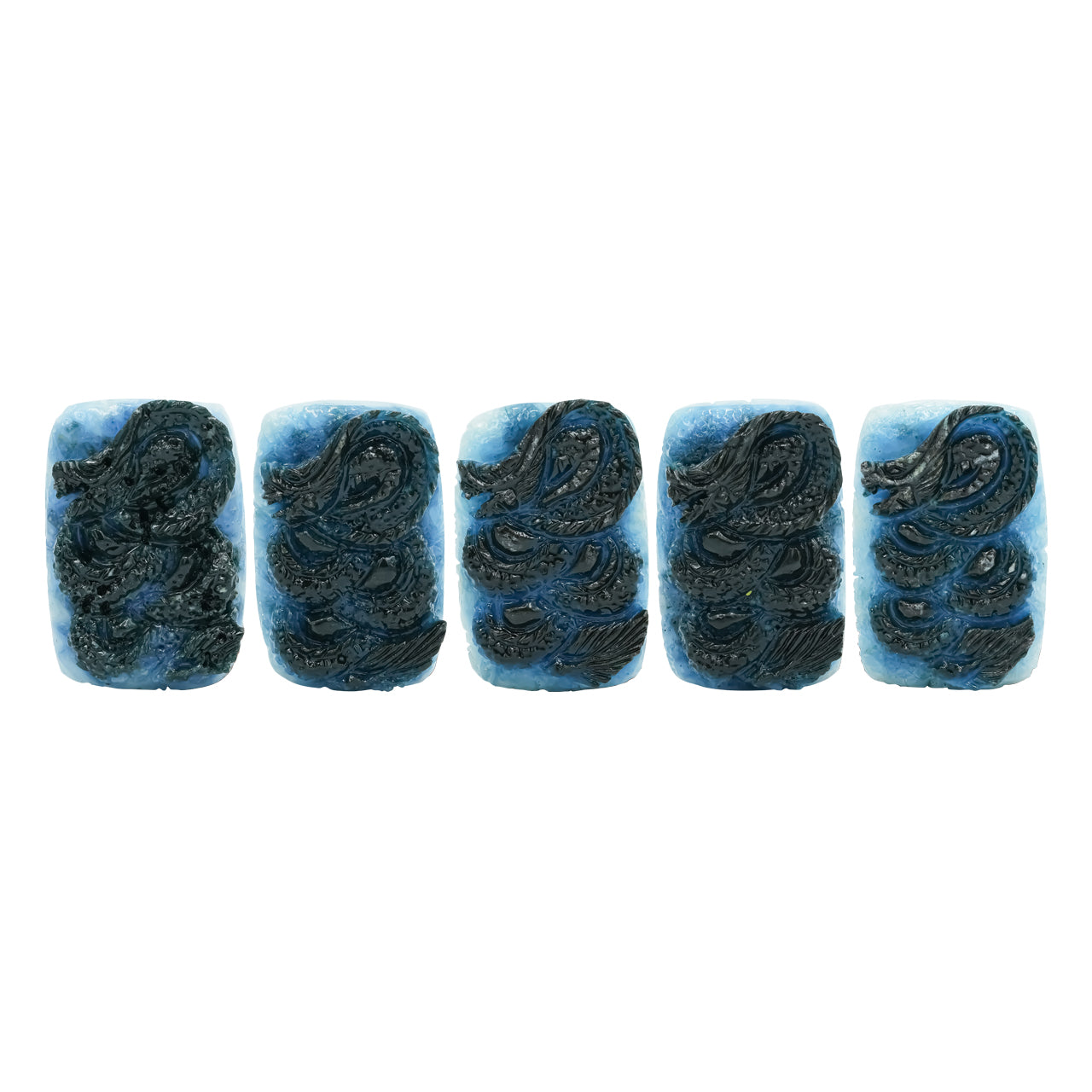 Rectangle Shaped Blue Ice Dragon Carving