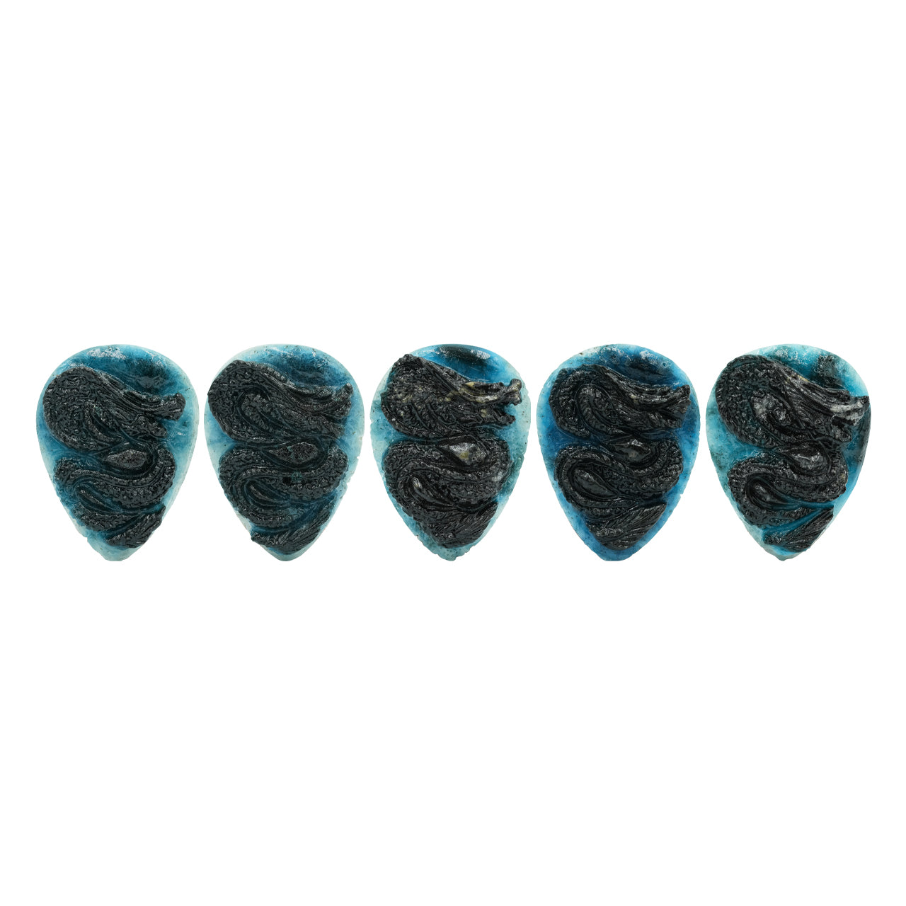 Pear Blue Ice Dragon Carving 40-42 mm