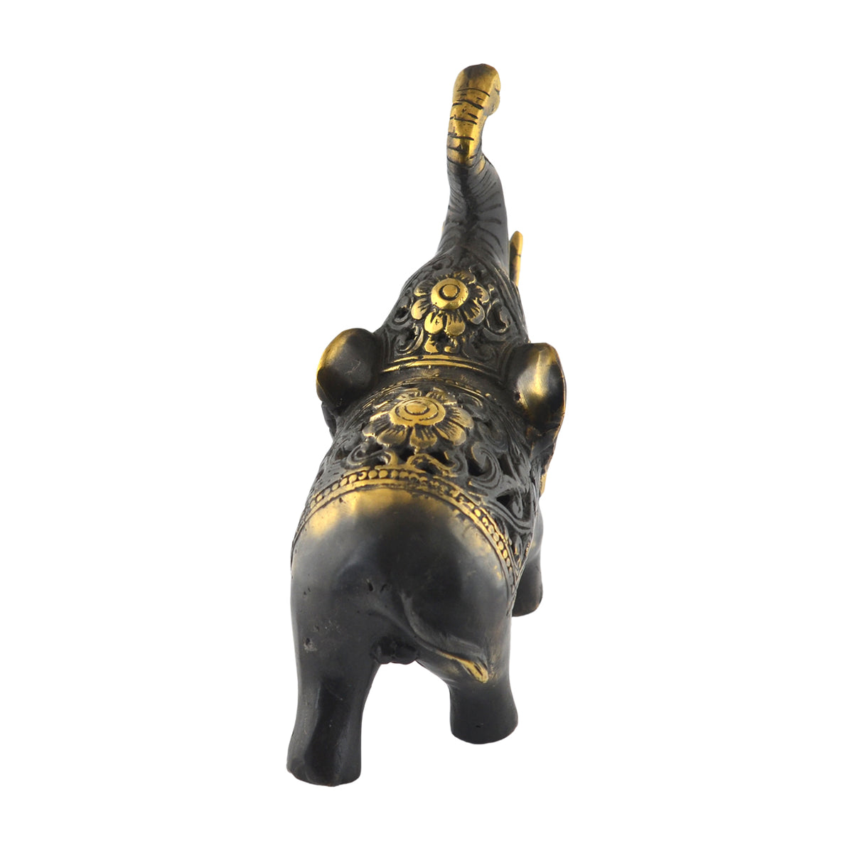 Brass Elephant Trunk Up Statue