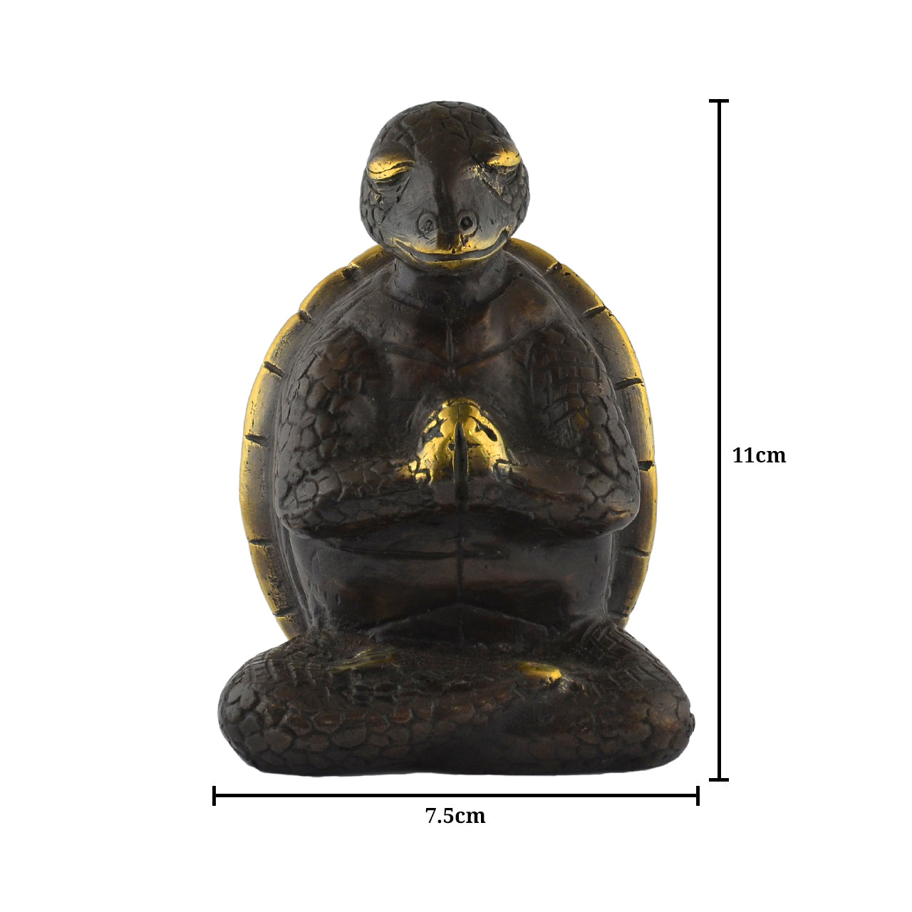 Turtle Meditation Brass Statue