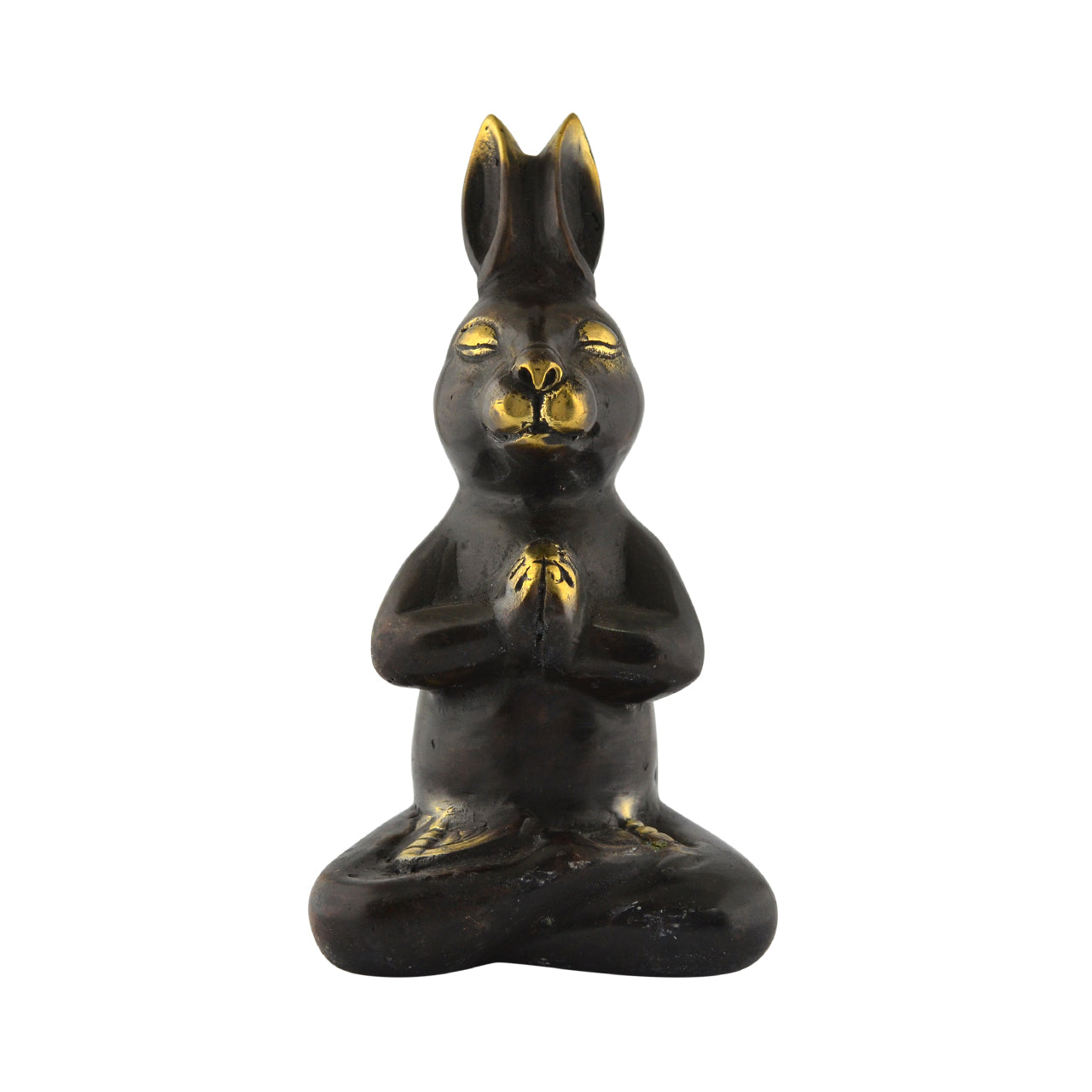 Rabbit Yoga Brass Statue