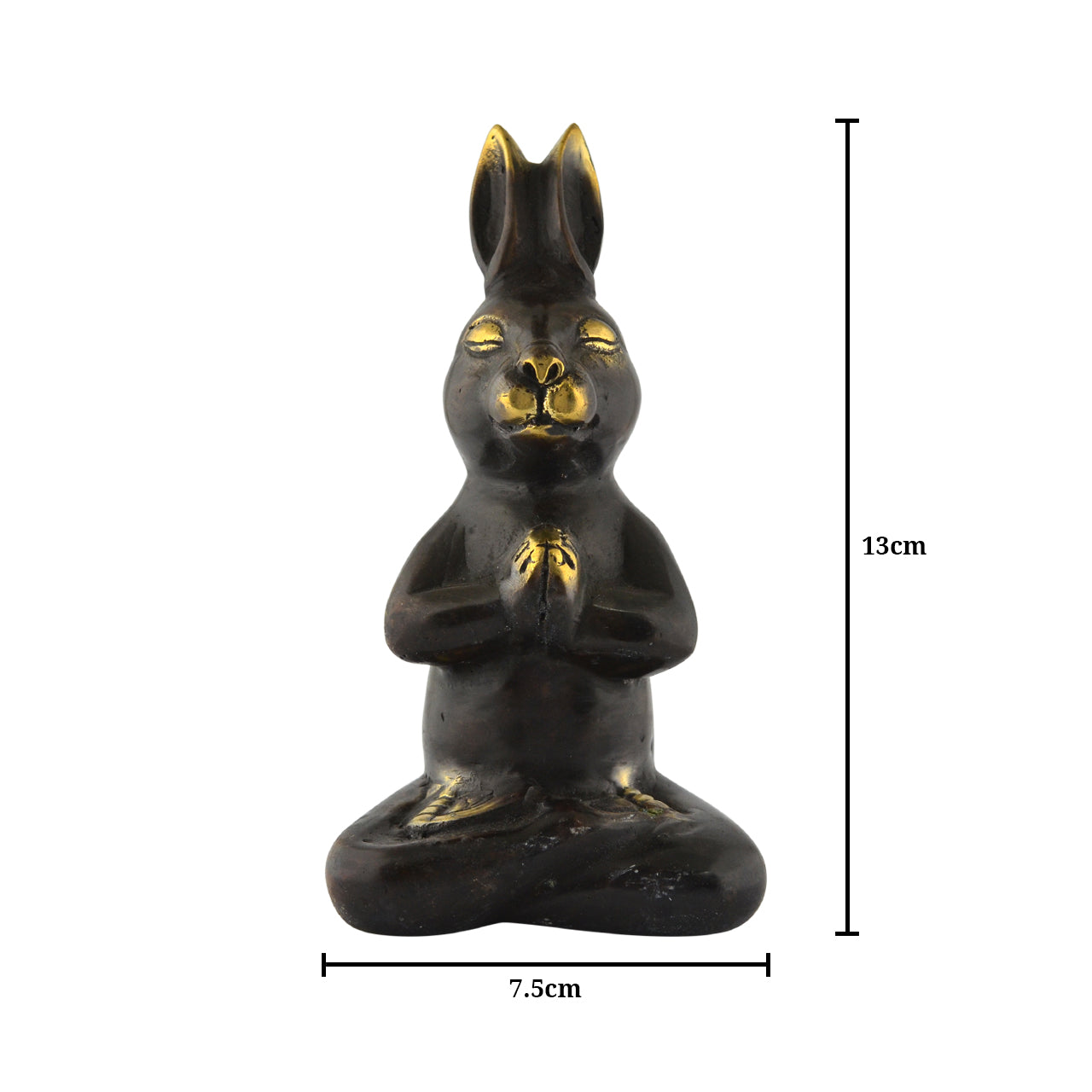 Rabbit Yoga Brass Statue