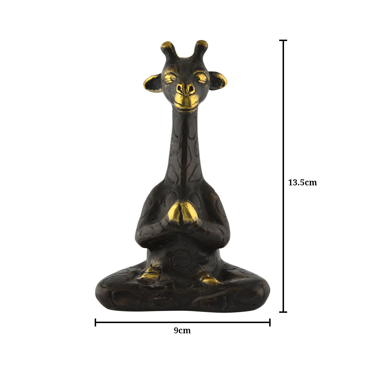 Giraffe Yoga Brass Statue