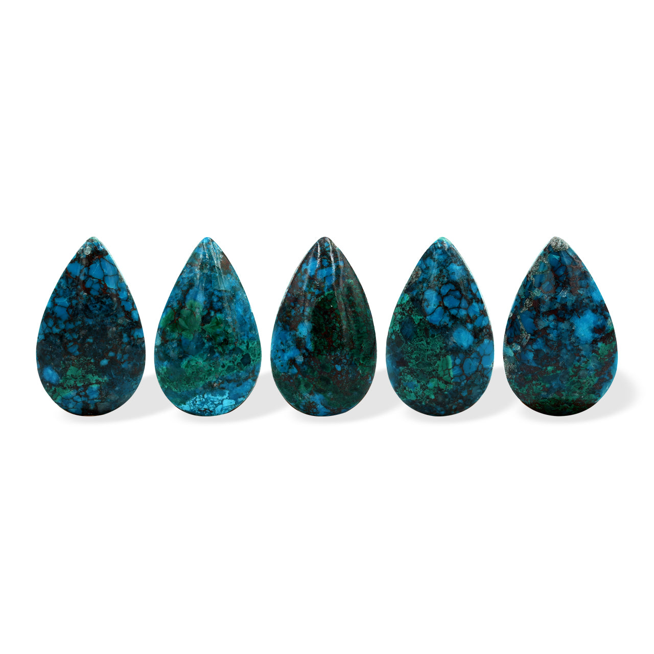 Chile Chrysocolla Pear cabochon 12 x 20mm