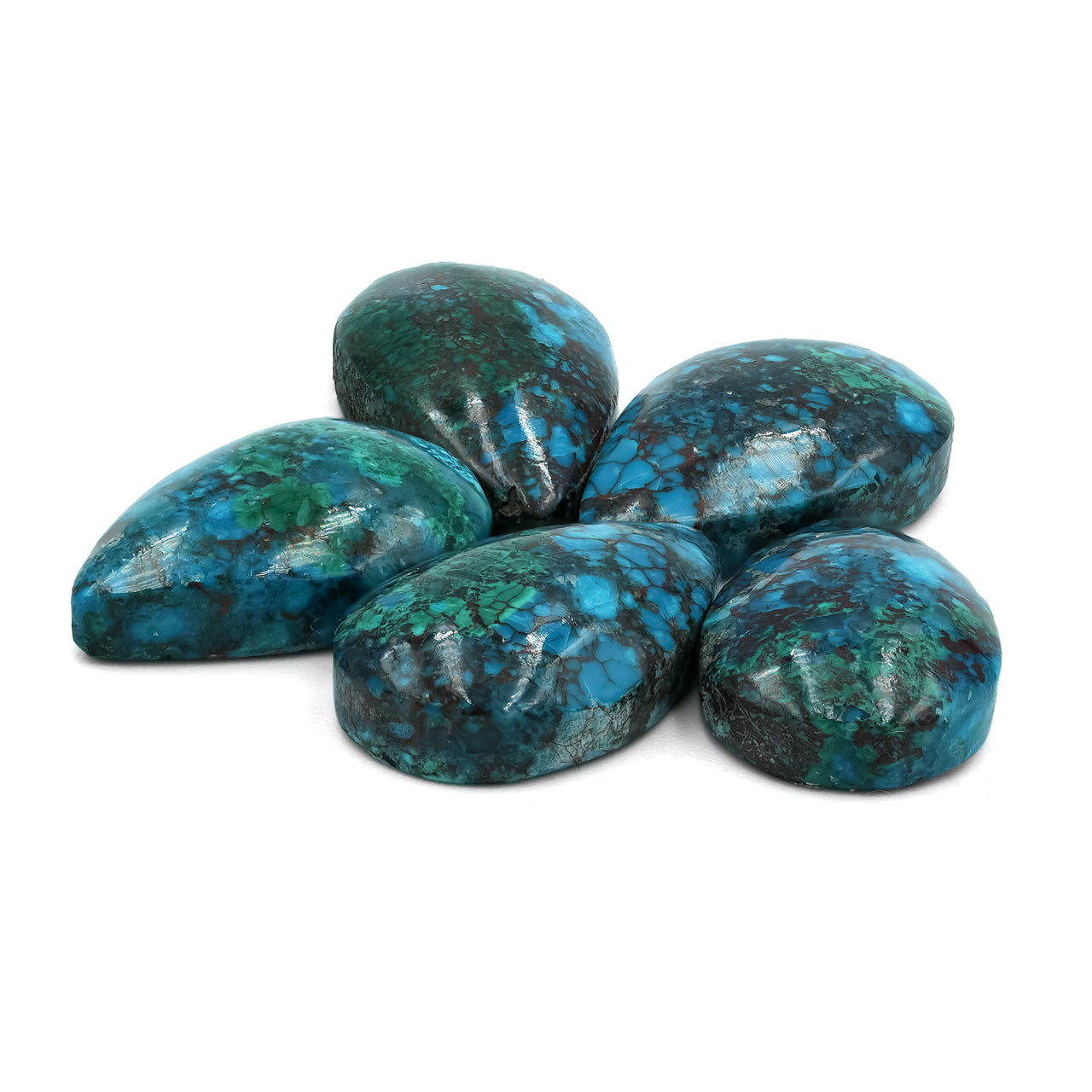 Chile Chrysocolla Pear cabochon 12 x 20mm