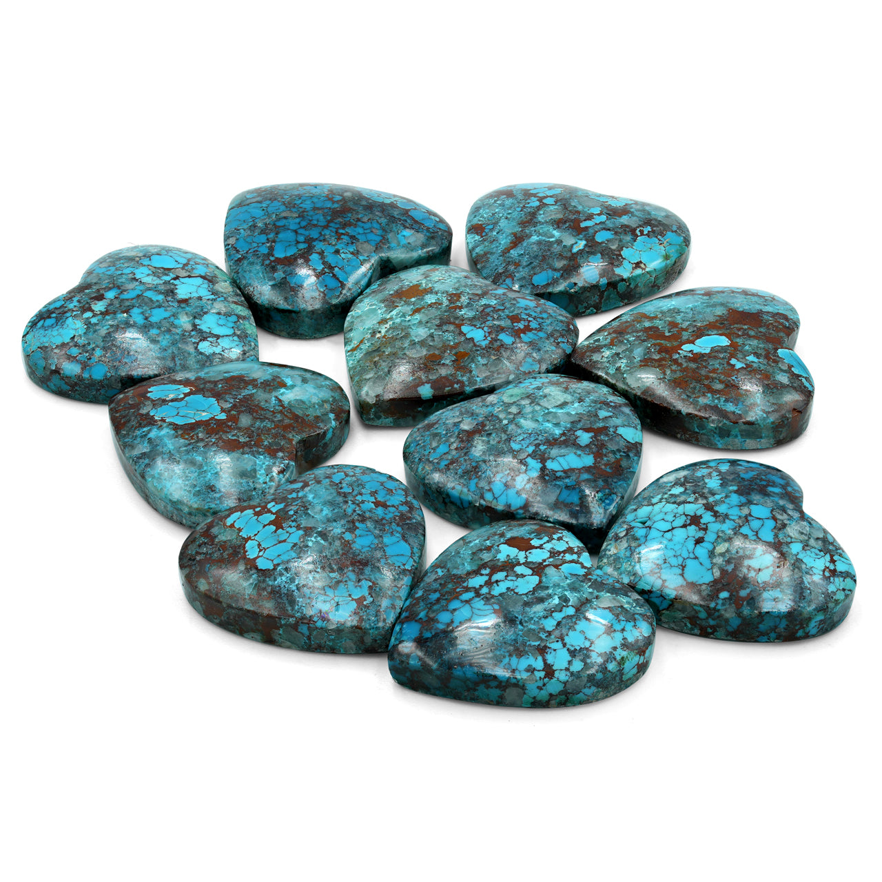 The Chile Chrysocolla Heart Cabochon 20mm - 1 piece
