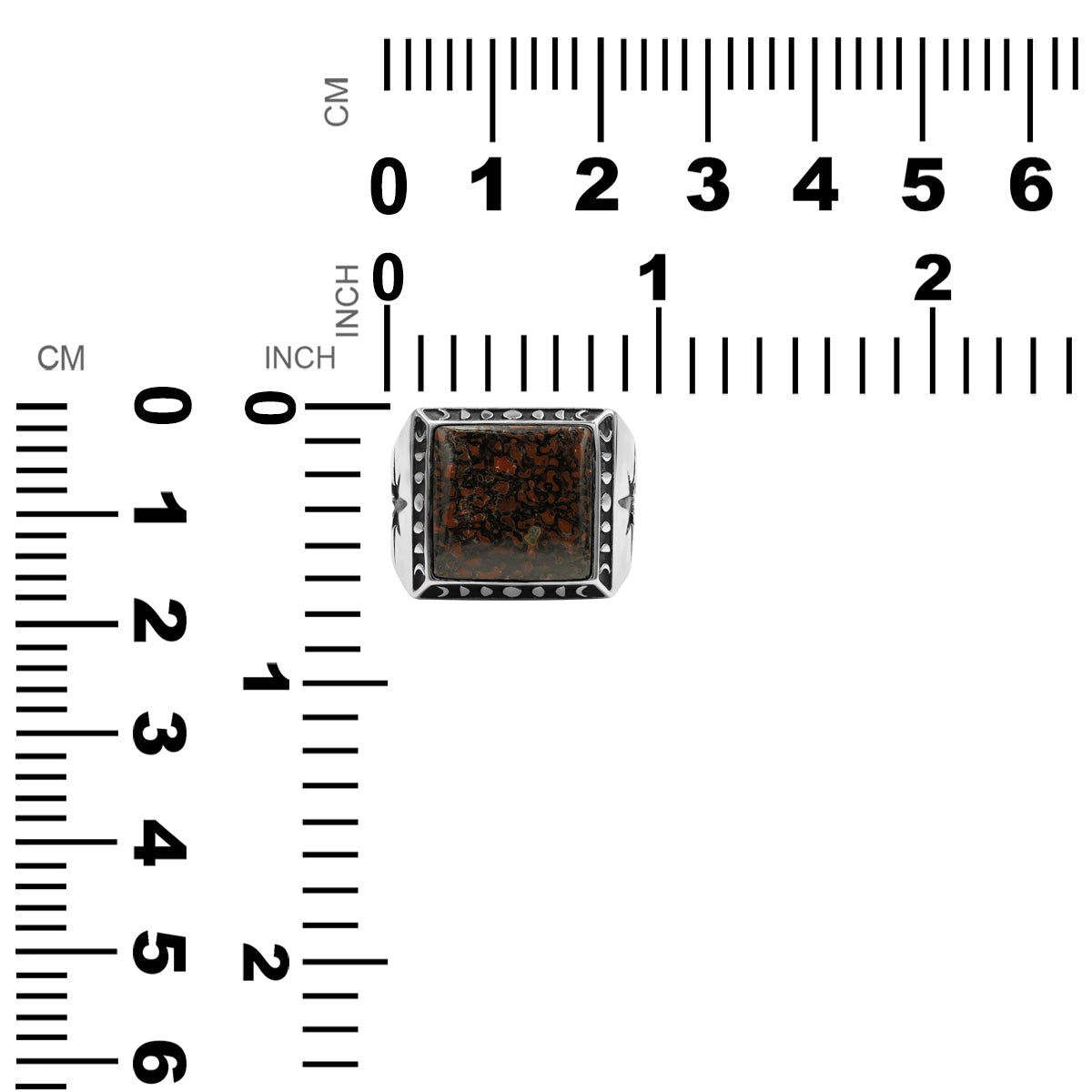 Men's Ring Dinosaur Bone Square Shaped