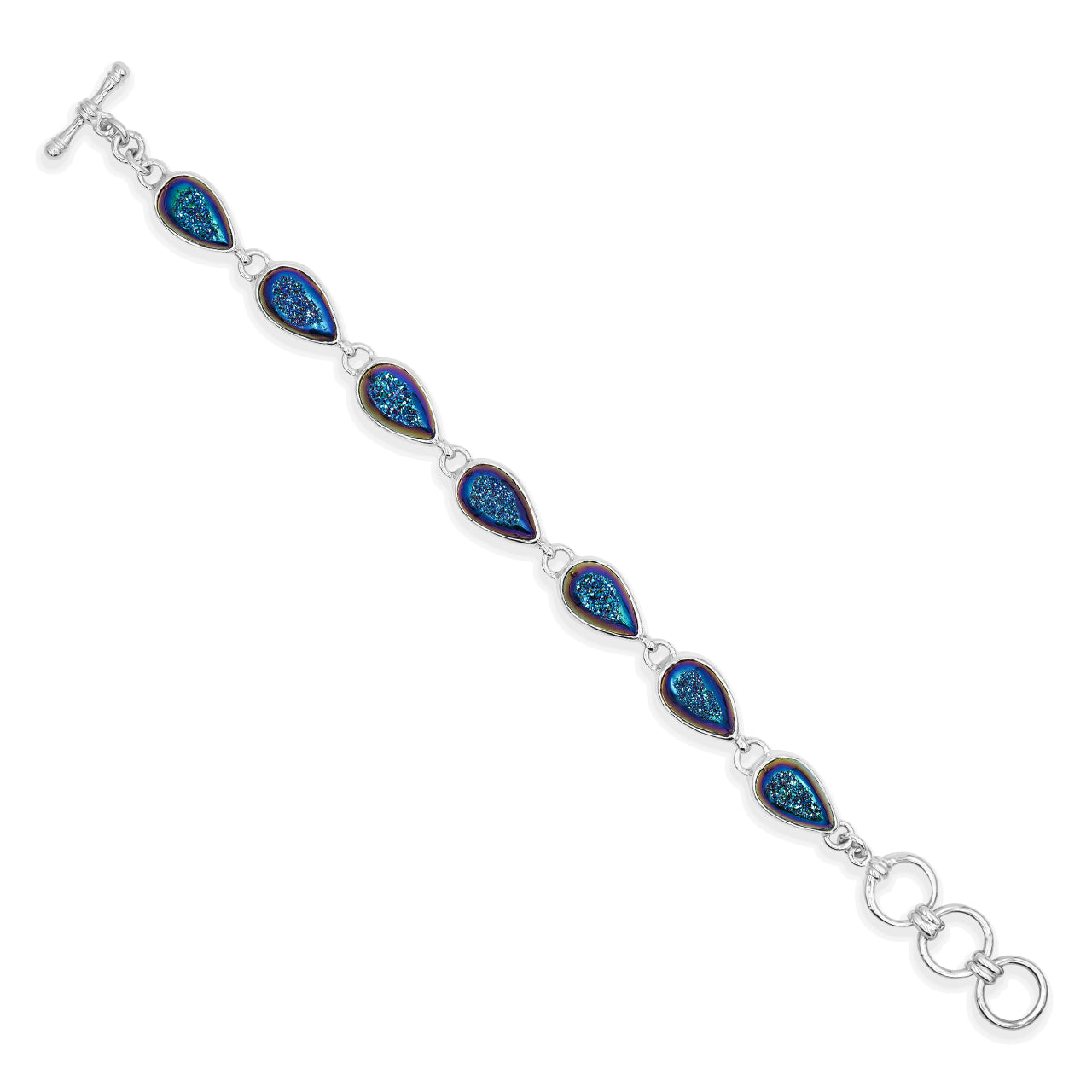 Rainbow Titanium Window Drusy Bracelet