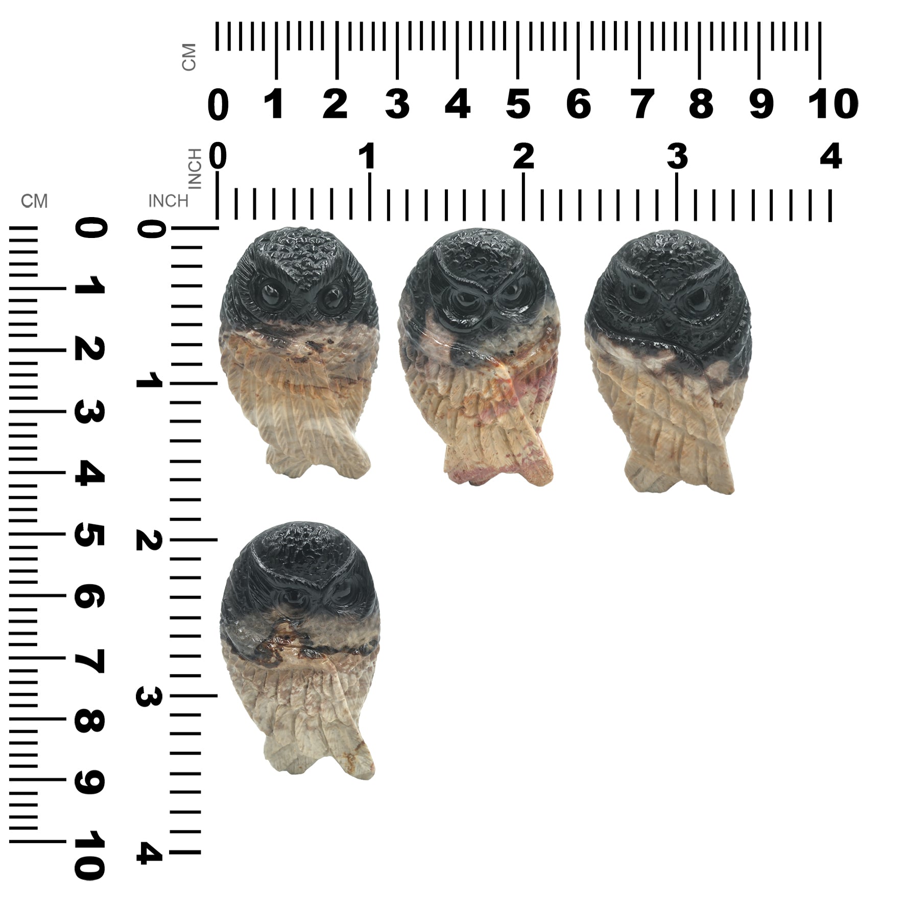 Carved Fossil Wood Owl