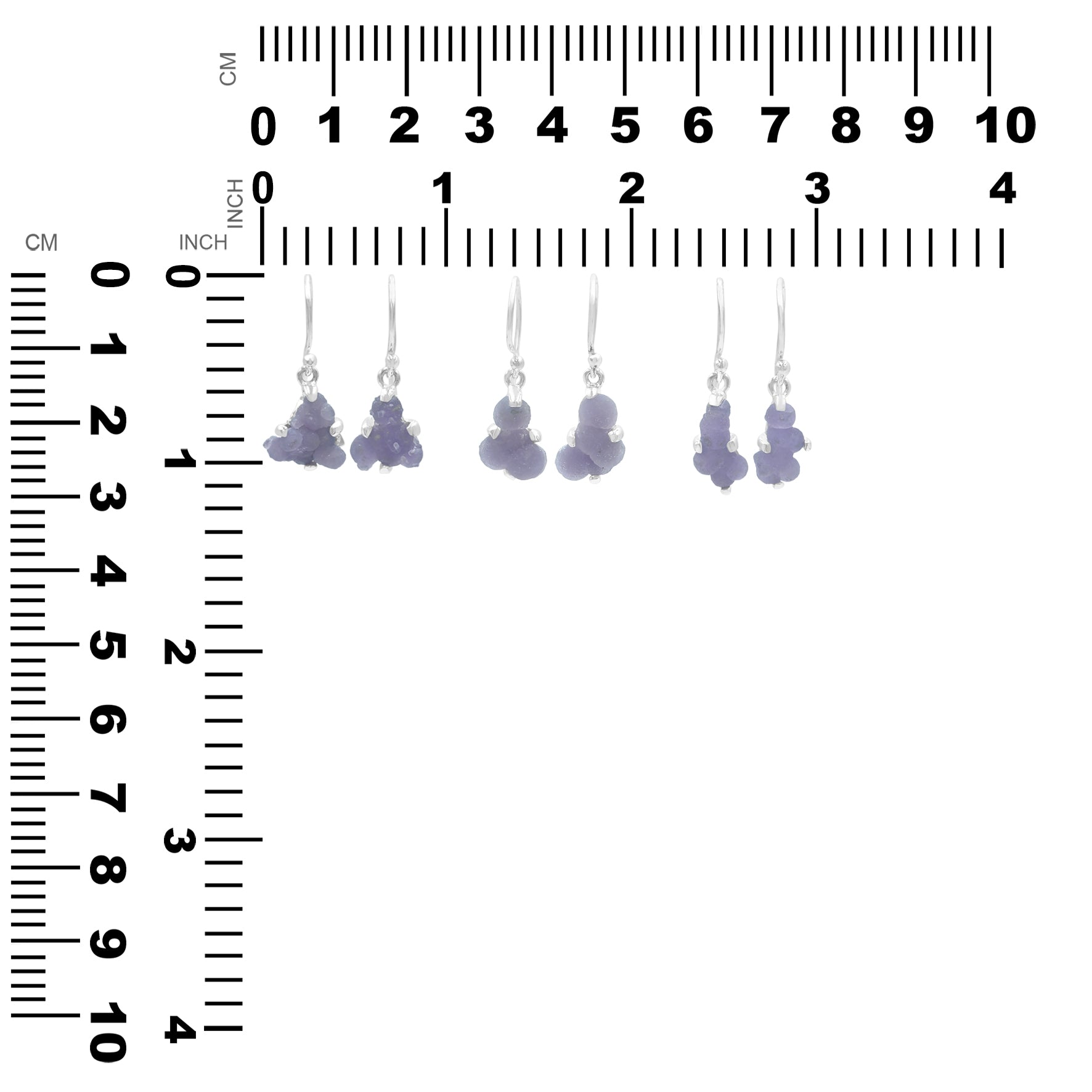 Grape Chalcedony Drop Earring