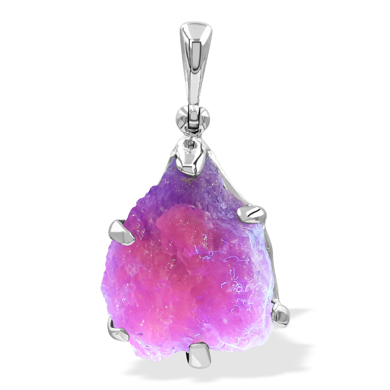 Fluorescent Hackmanite Prong Set Pendant
