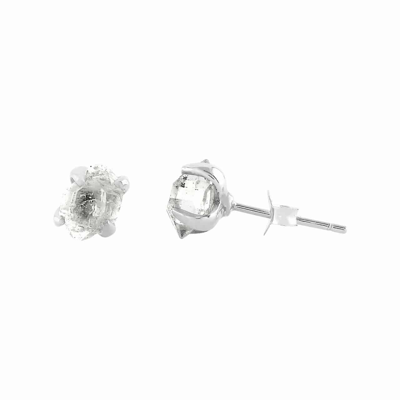 Micro Herkimer Diamond Sterling Silver Post Earrings