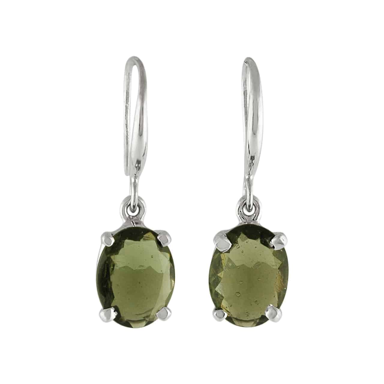 Moldavite Faceted Earrings
