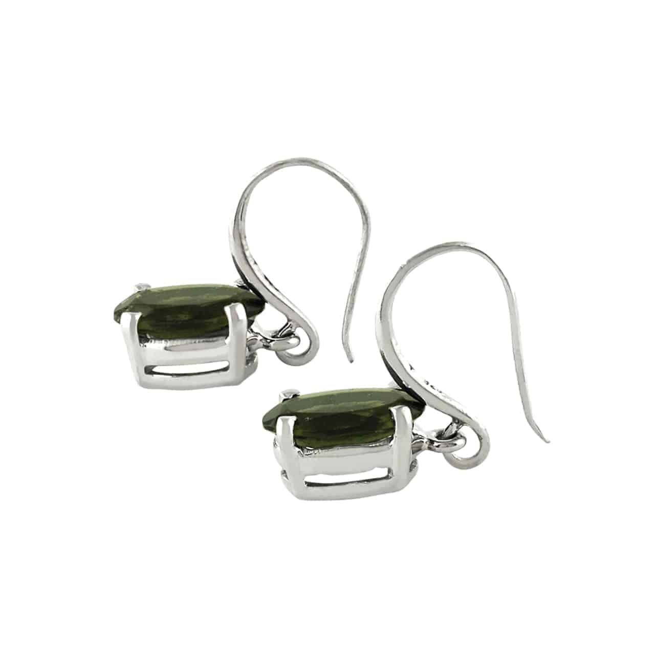 Moldavite Faceted Earrings