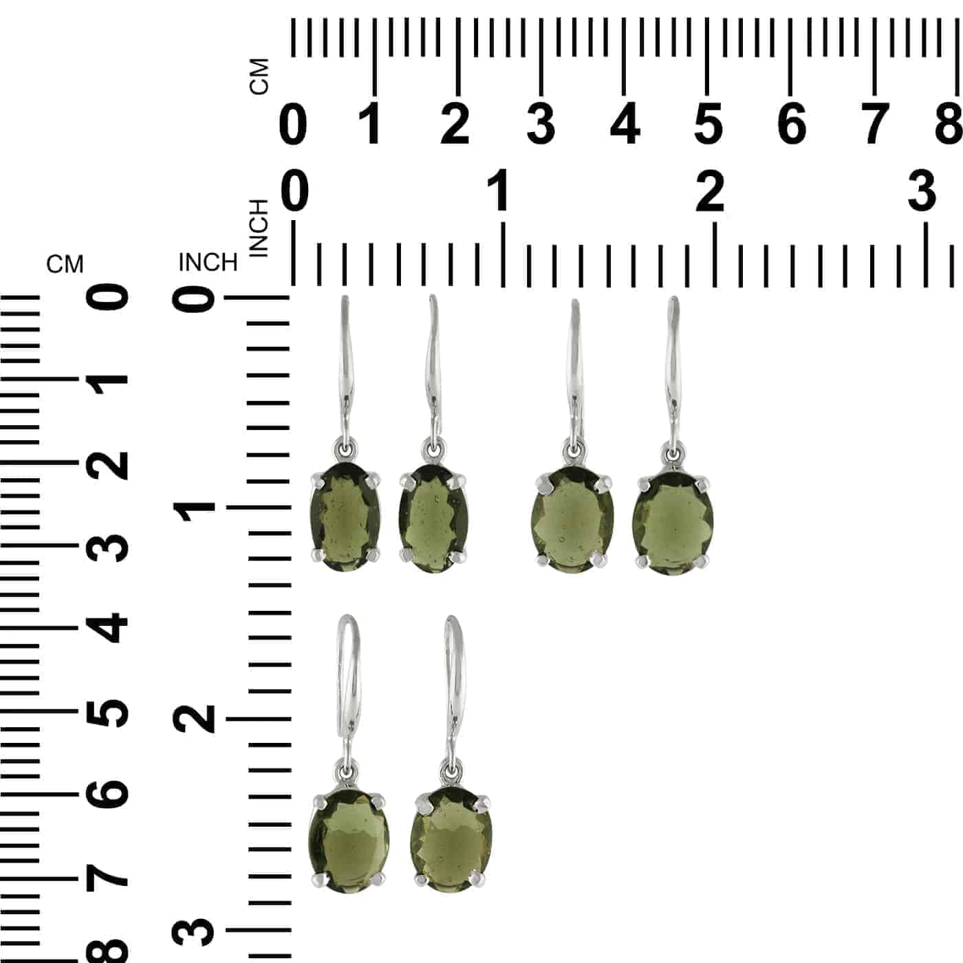 Moldavite Faceted Earrings