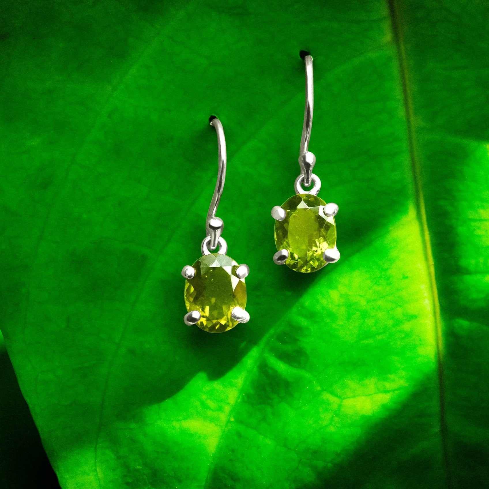 Faceted Moldavite Earrings