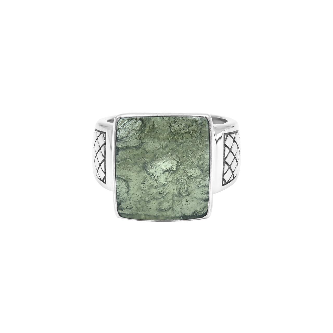 Moldavite Men's Style Ring