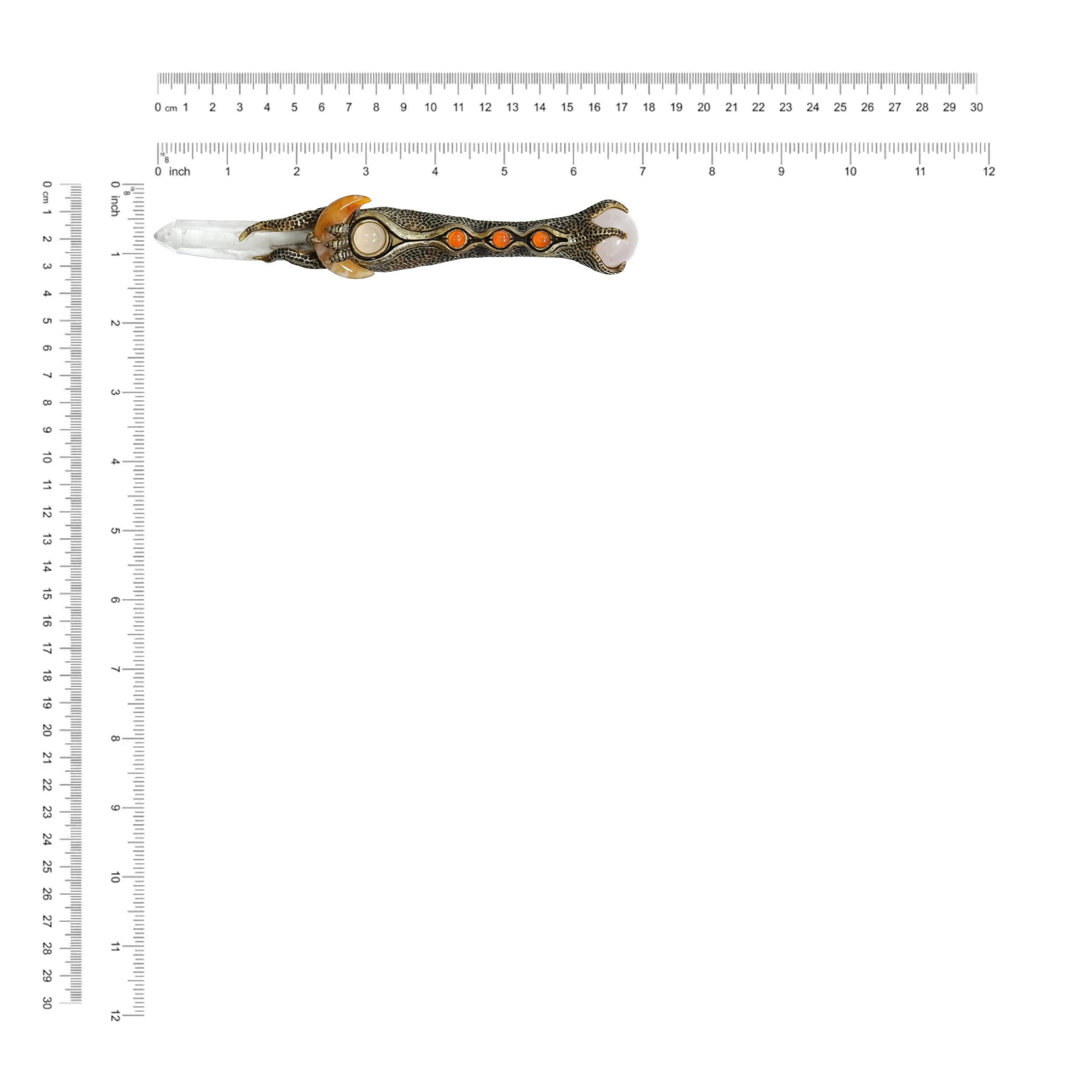 The Flame Agate Crystal Wand 7" long.