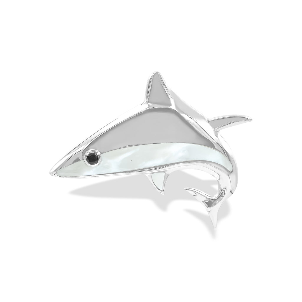 Handcrafted Mother of Pearl Inlay Shark Pendant | Starborn