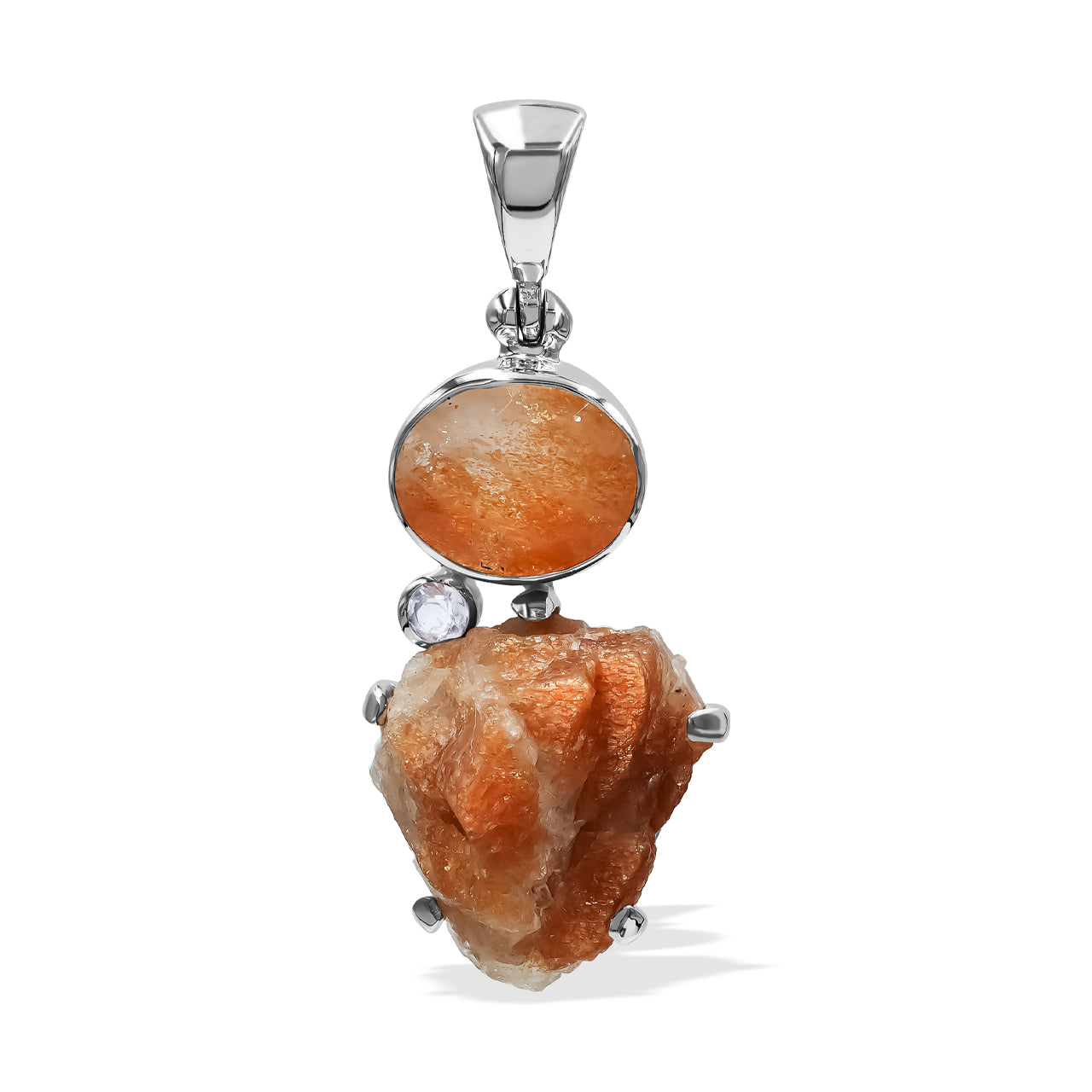 Sunstone and White Topaz Pendant