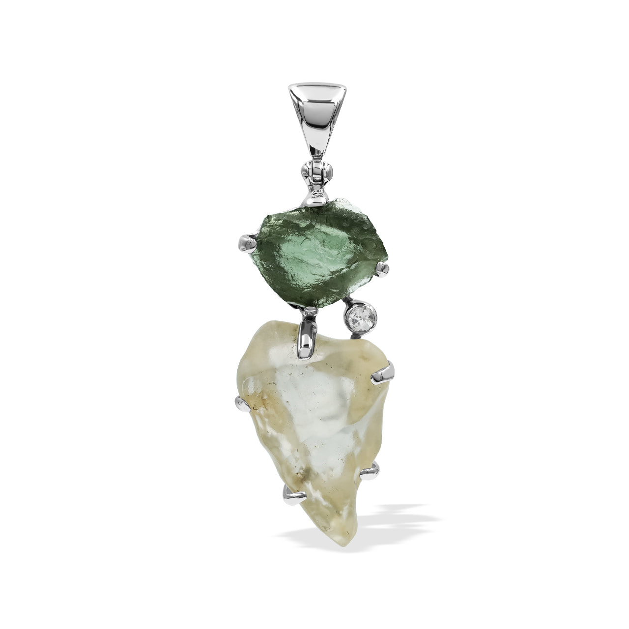 Moldavite and Libyan Desert Tektite Pendant