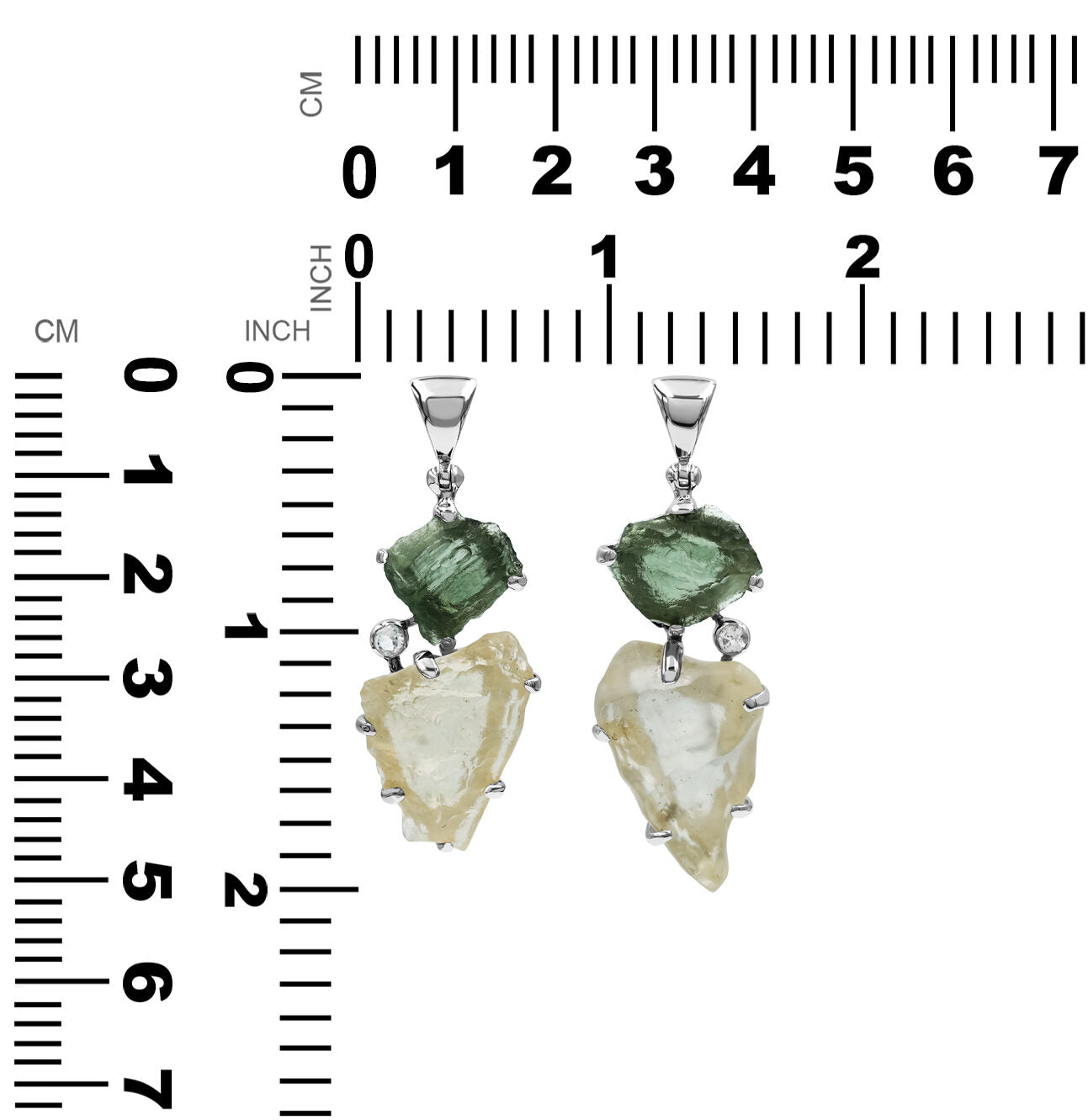 Moldavite and Libyan Desert Tektite Pendant