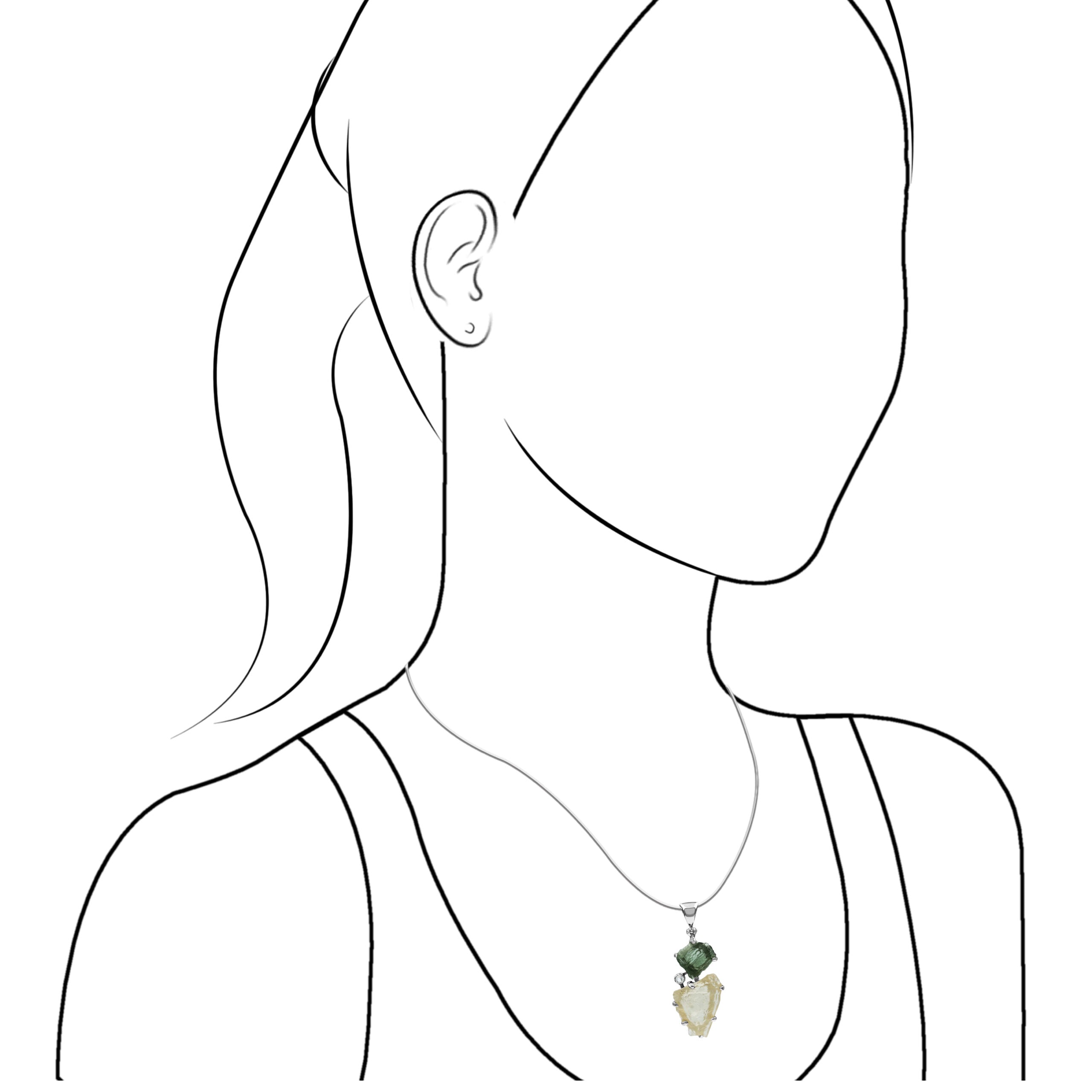 Moldavite and Libyan Desert Tektite Pendant