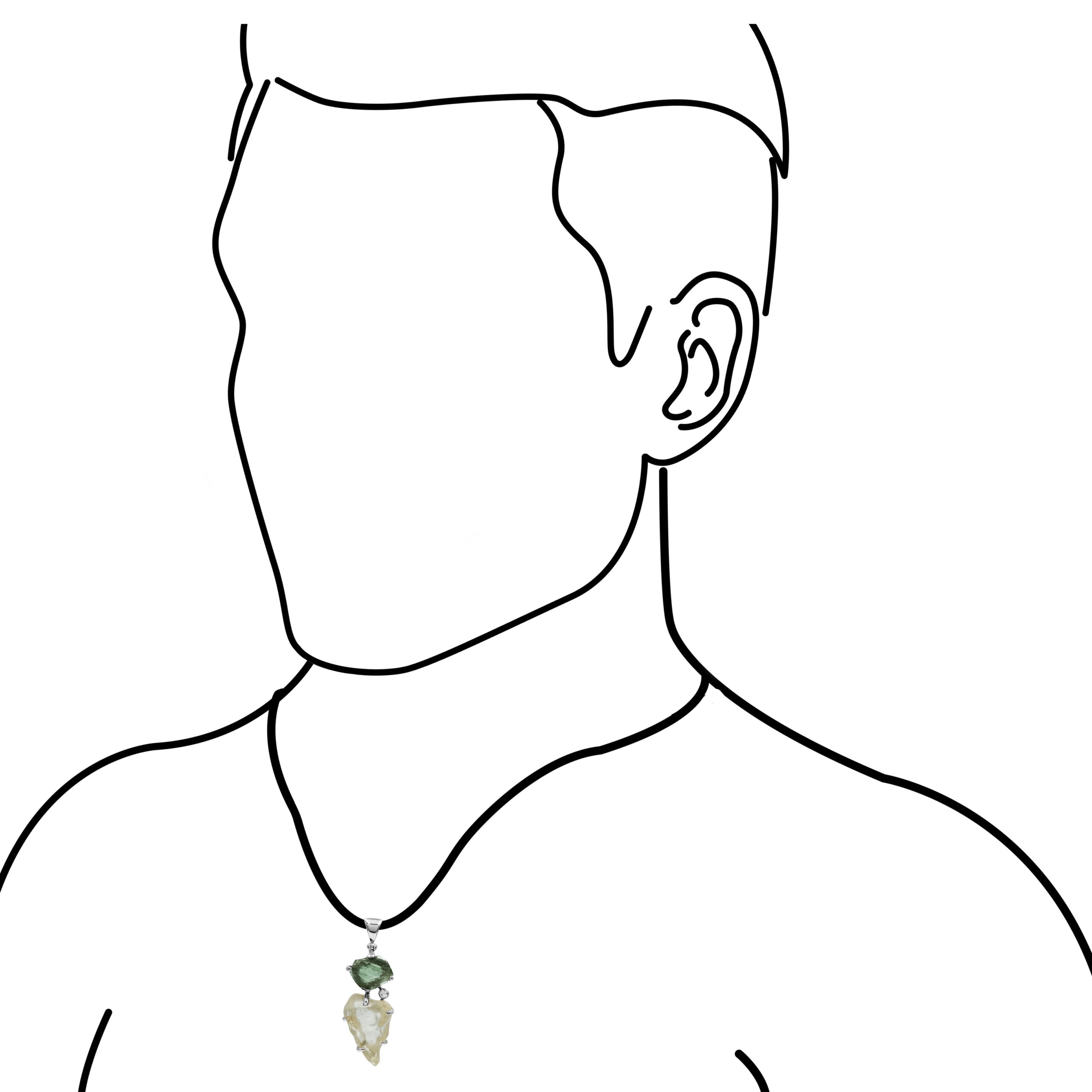 Moldavite and Libyan Desert Tektite Pendant