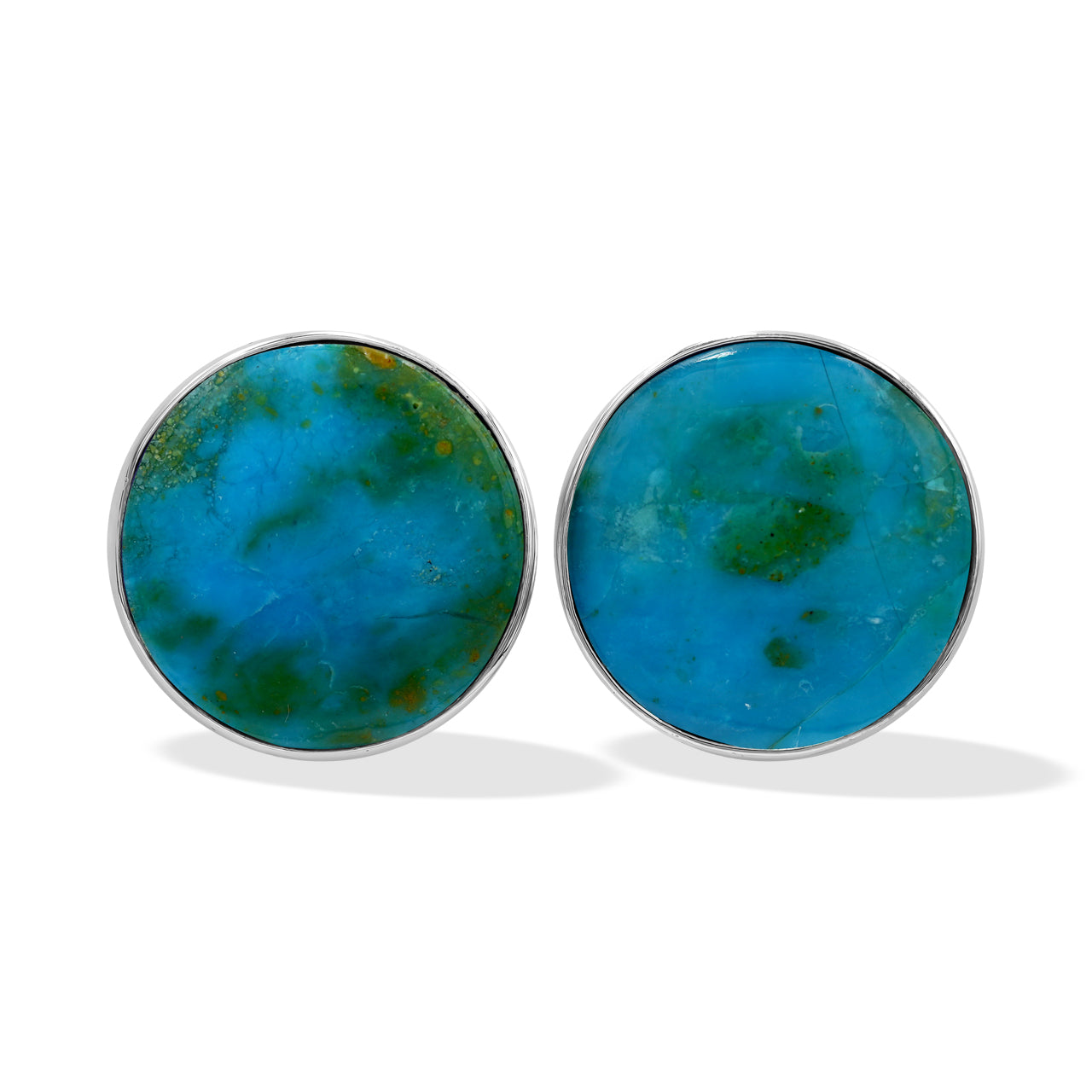 Peruvian Blue Opal 20mm Post Earrings