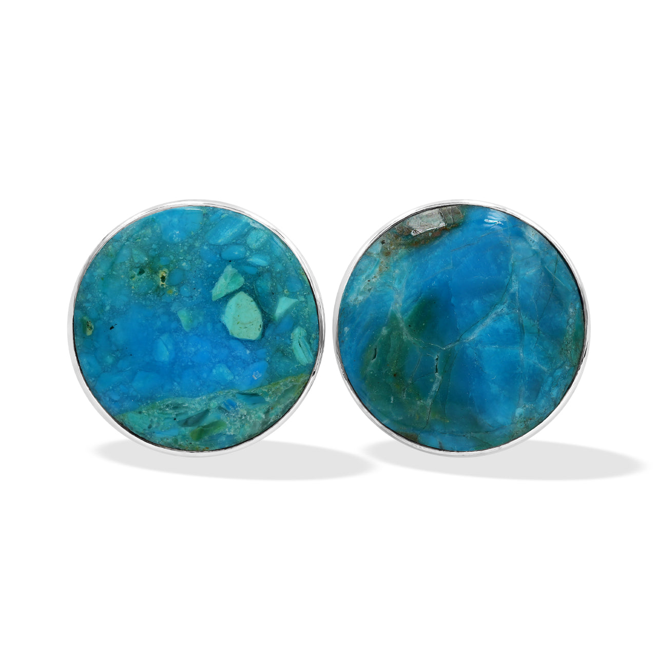Peruvian Blue Opal 20mm Post Earrings