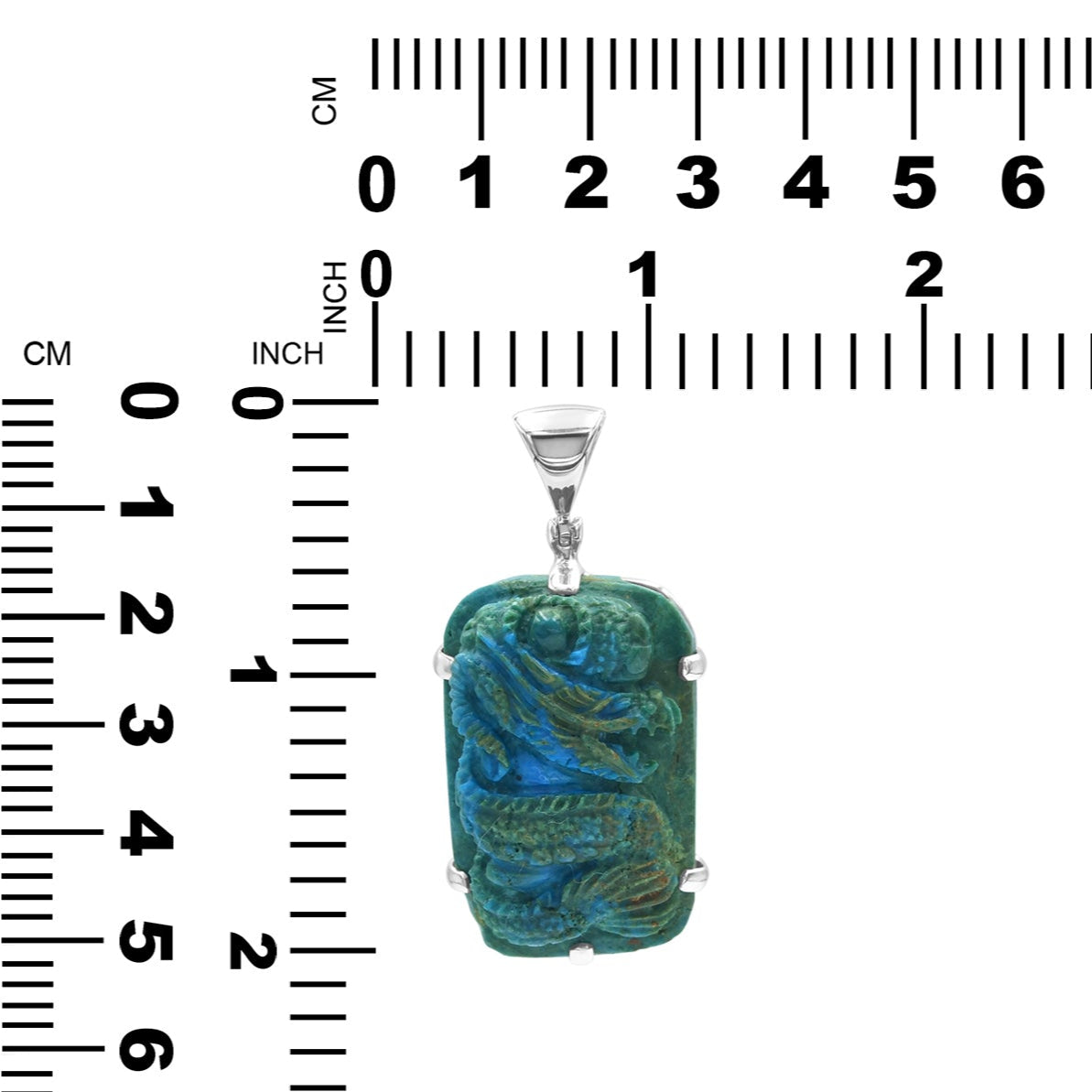 Peruvian Blue Opal Dragon Carving Pendant