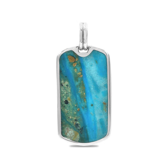 Peruvian Blue Opal Dog-Tag Style Pendant