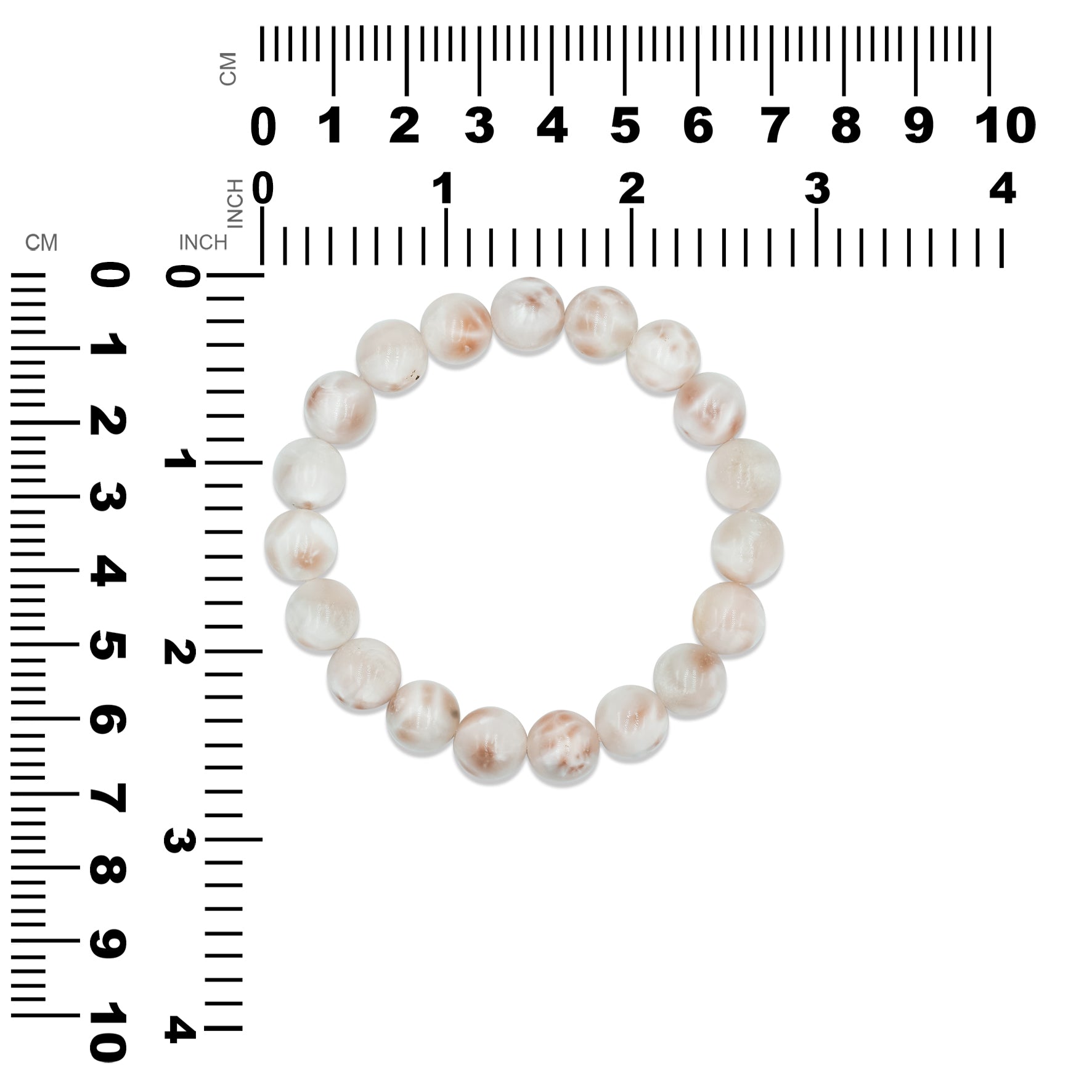 Pink Natrolite Bead Bracelet 10mm