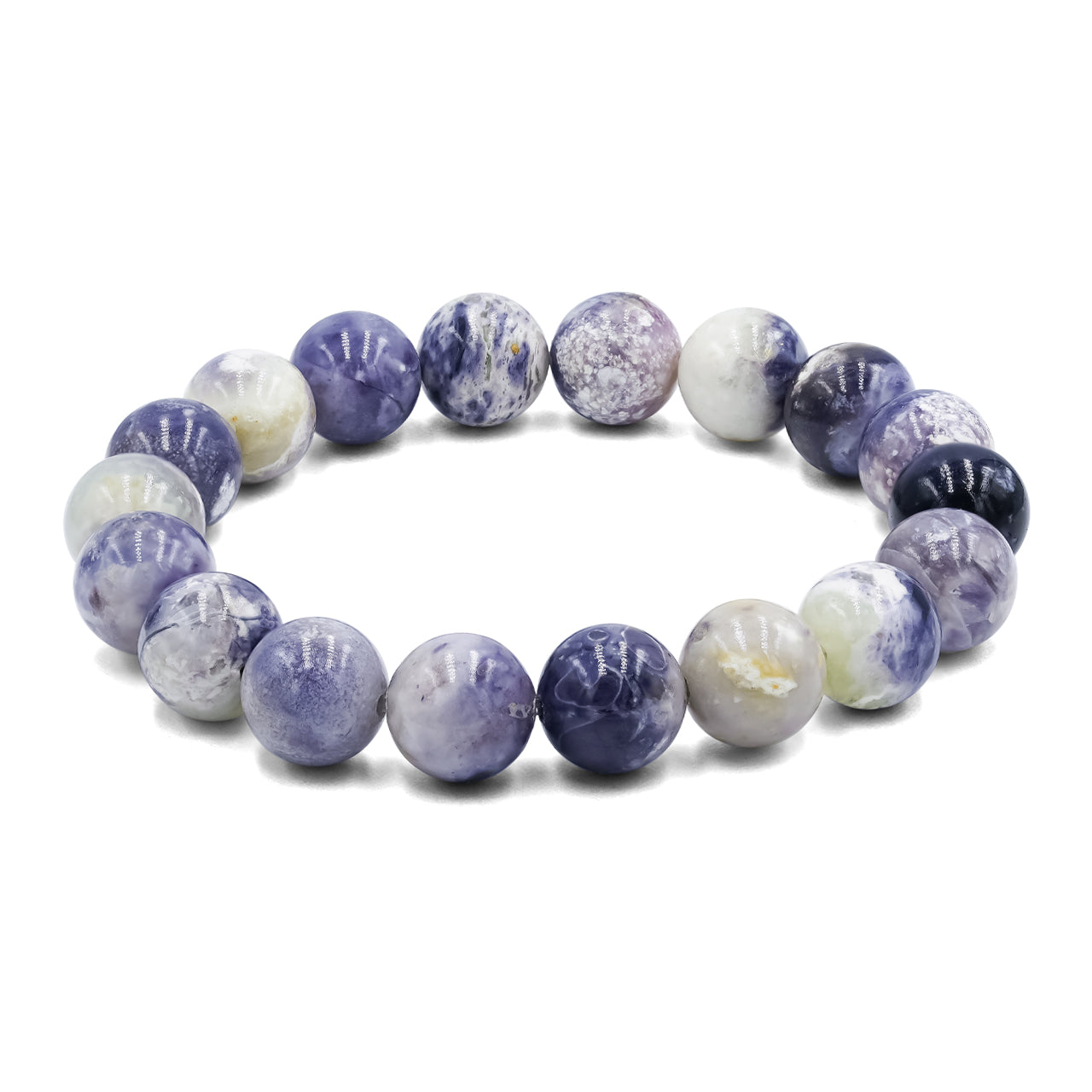 Purple Opal Bead Bracelet 10mm