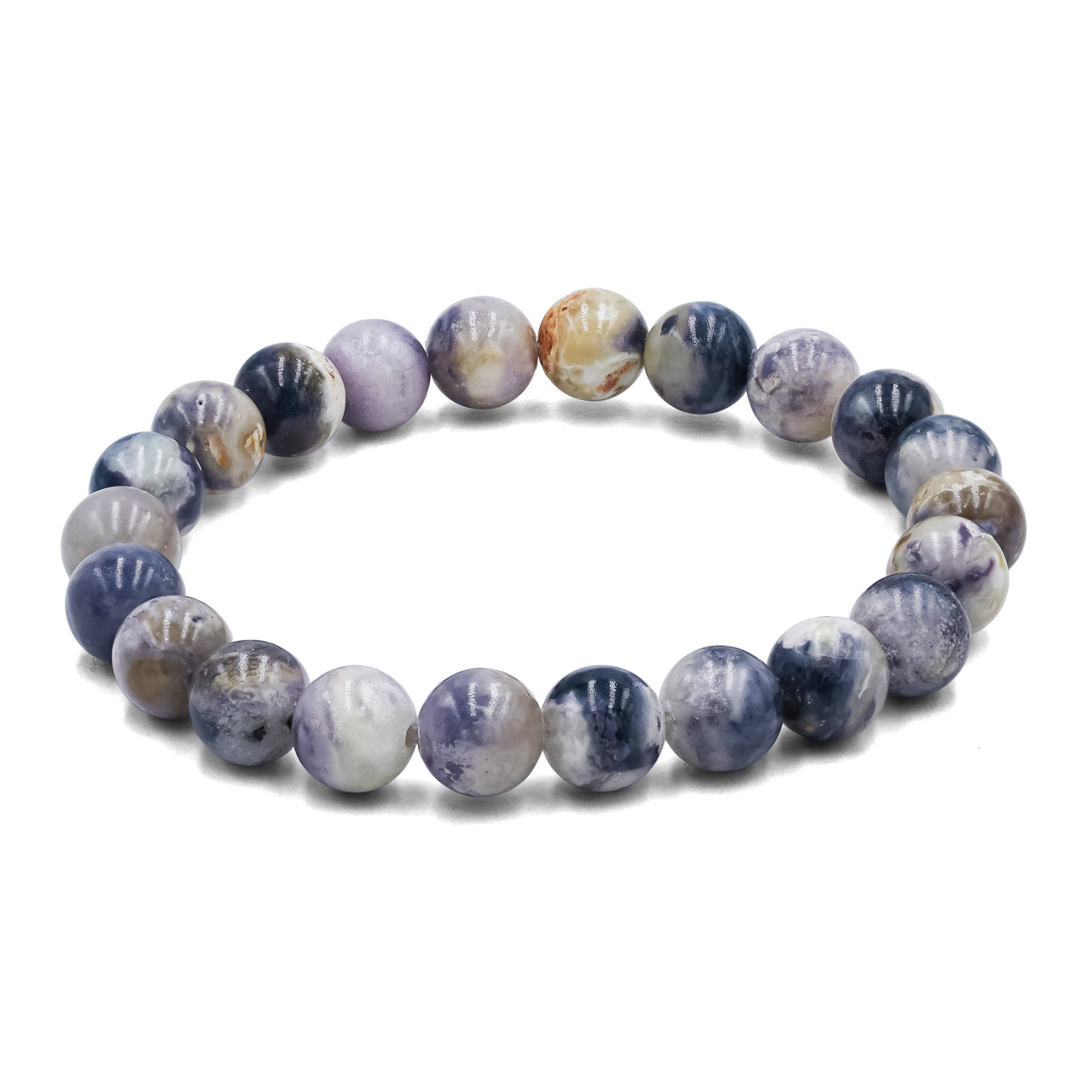 Purple Opal Bead Bracelet 8mm
