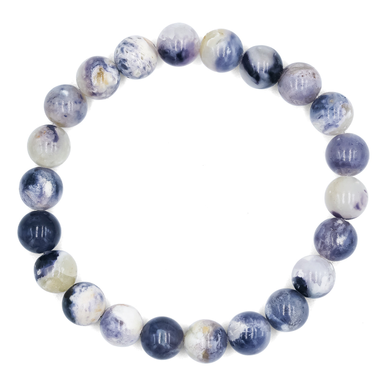 Purple Opal Bead Bracelet 8mm