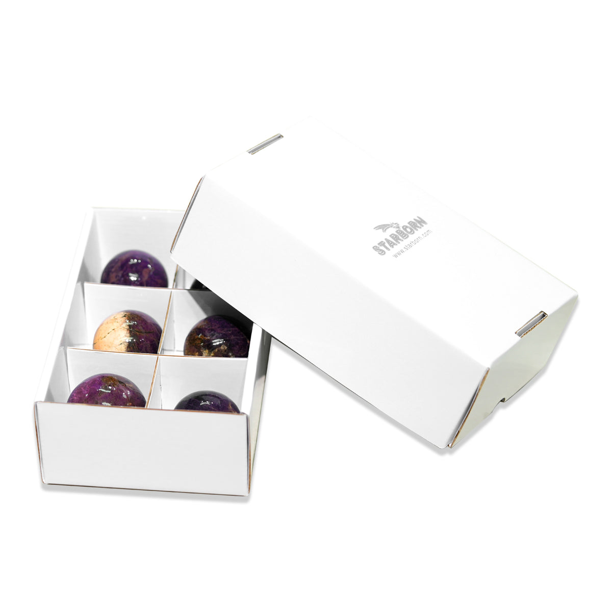 Polished Purpurite Spheres- 6 pcs