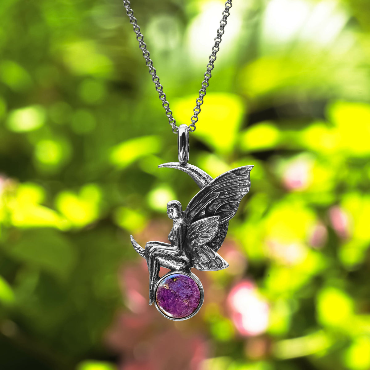Purpurite with Tinkerbell Pendant