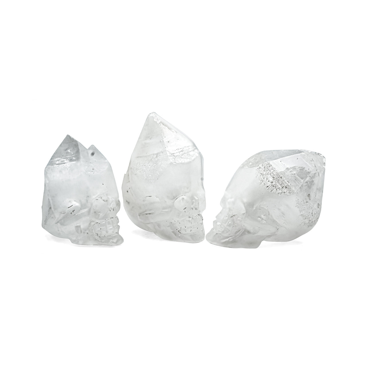 Hand Carved Quartz Skull Carving