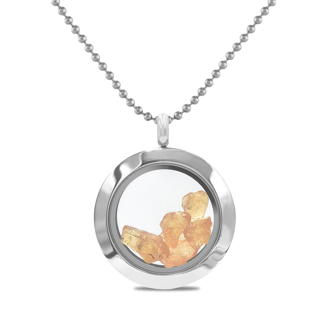 Spessartite Garnet Stainless-Steel Window Pendant Necklace