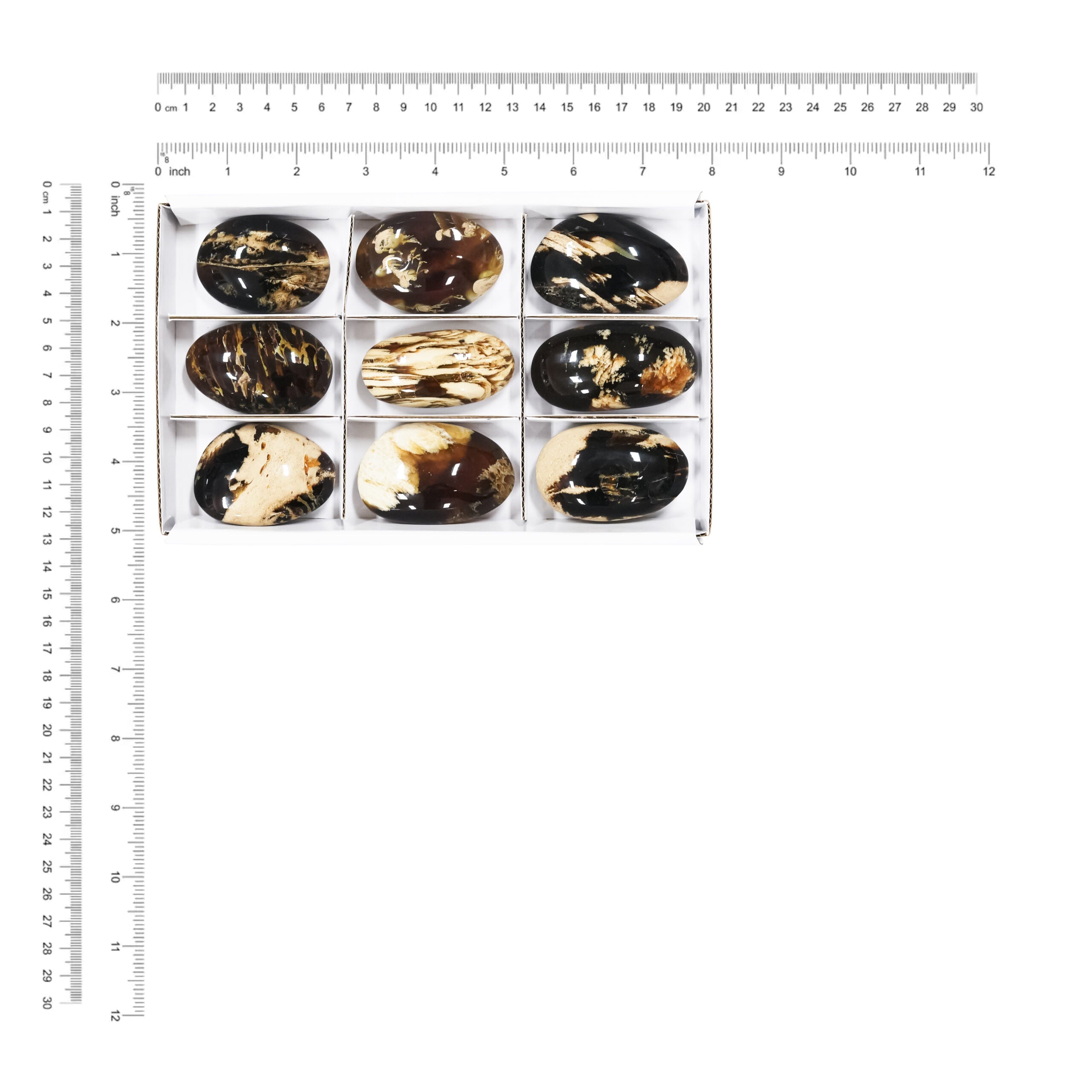 Freeform Milk &amp; Honey Amber Polished Palm Stone - 9 pcs