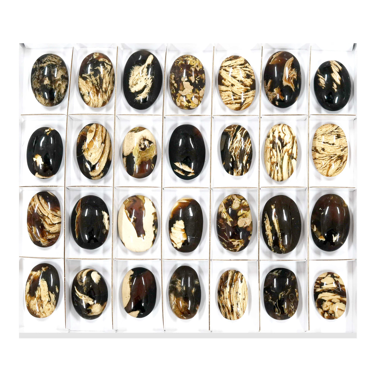 Milk &amp; Honey Amber Polished Palm Stone - 28 pcs