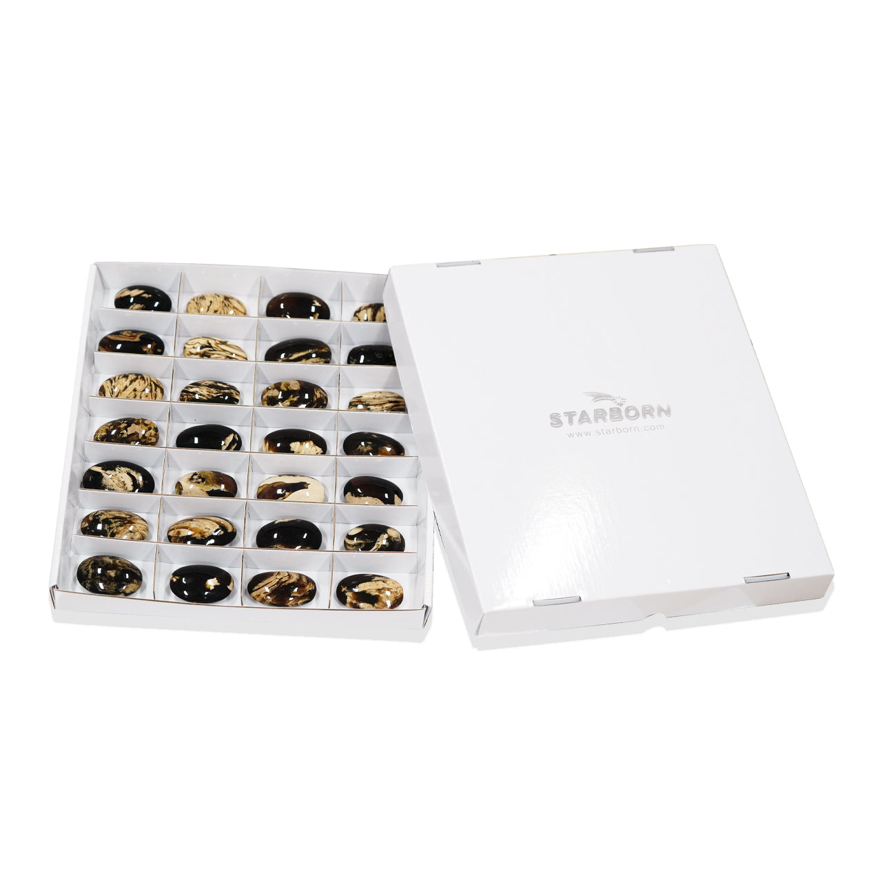 Milk &amp; Honey Amber Polished Palm Stone - 28 pcs