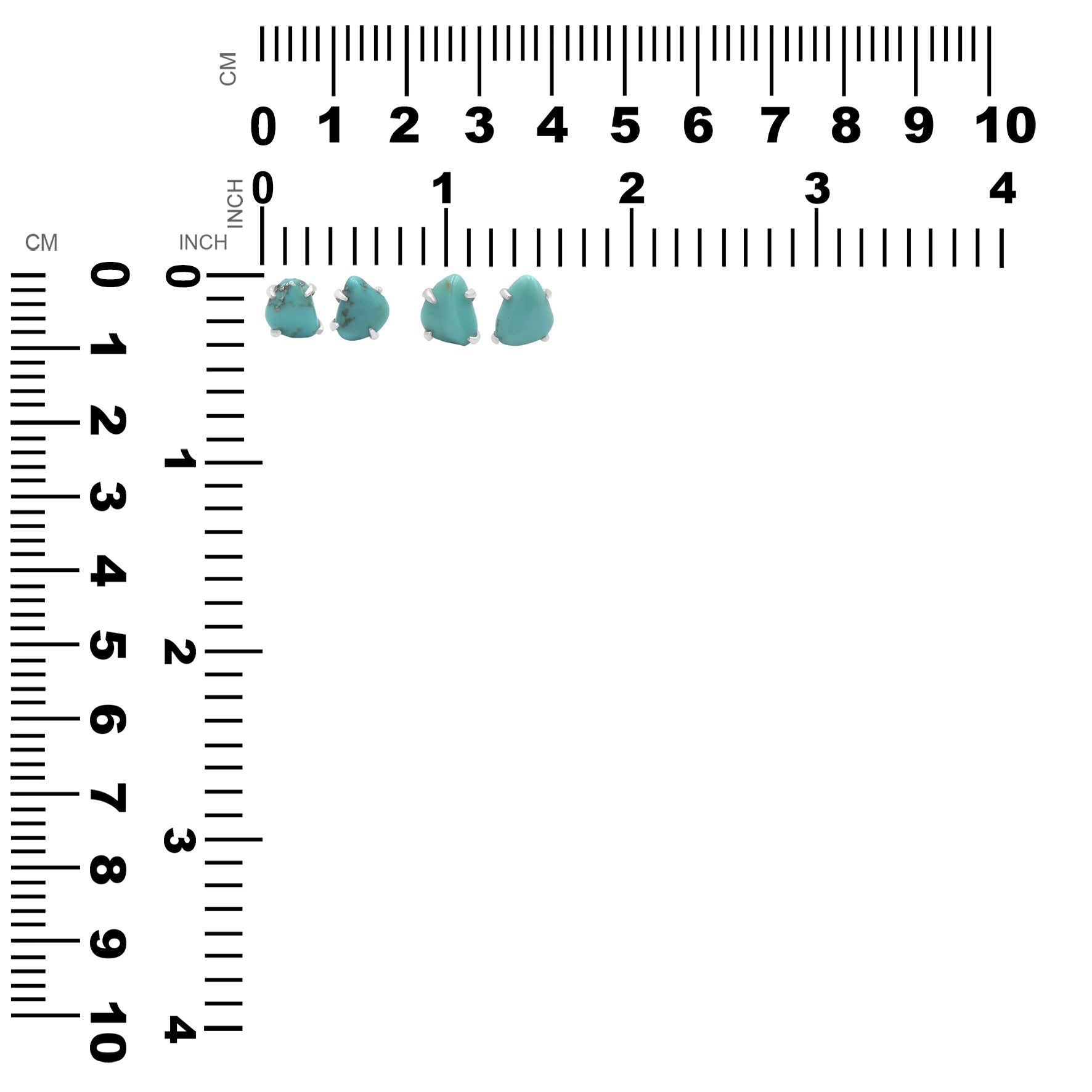 Turquoise Tumbled Post Style Earrings