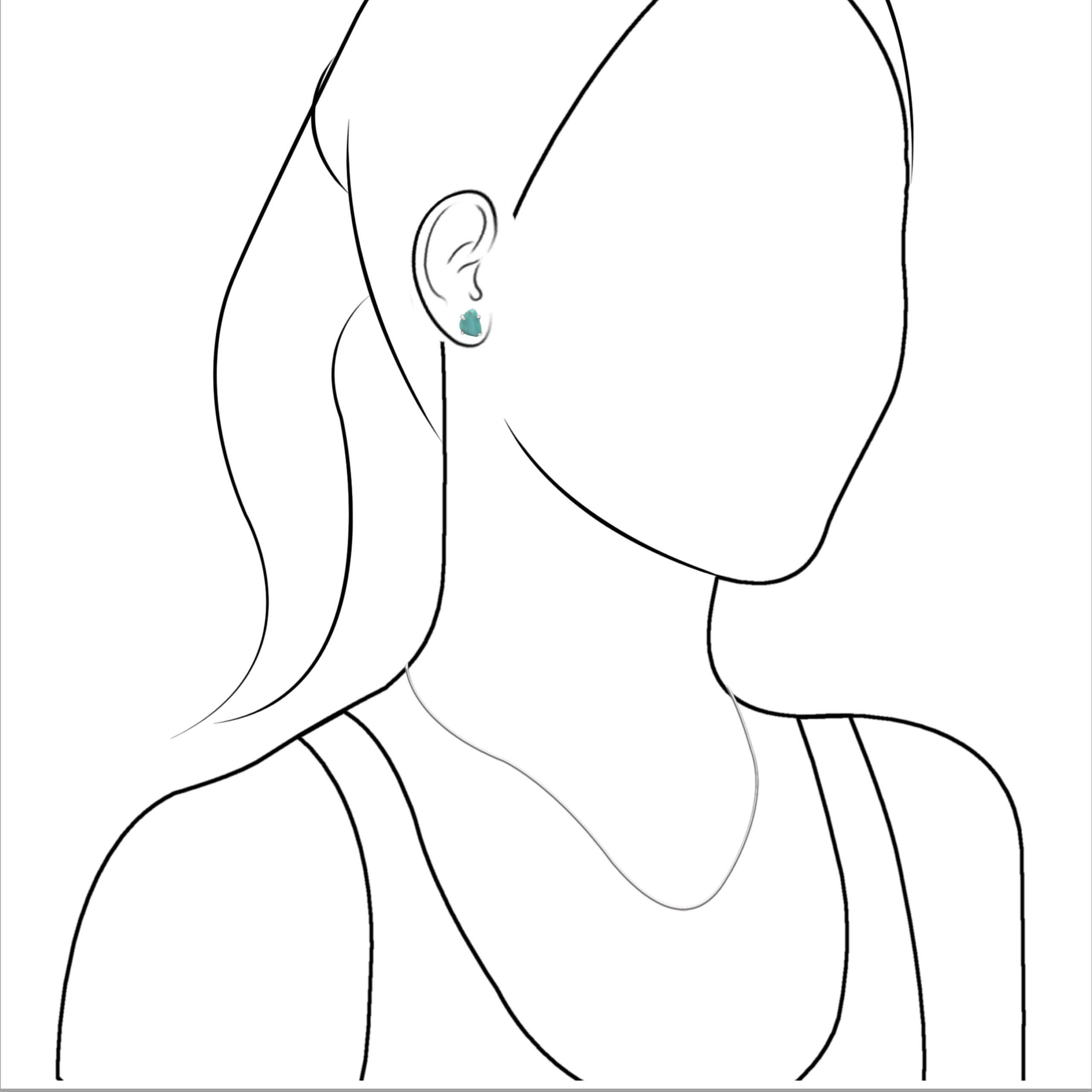 Turquoise Tumbled Post Style Earrings