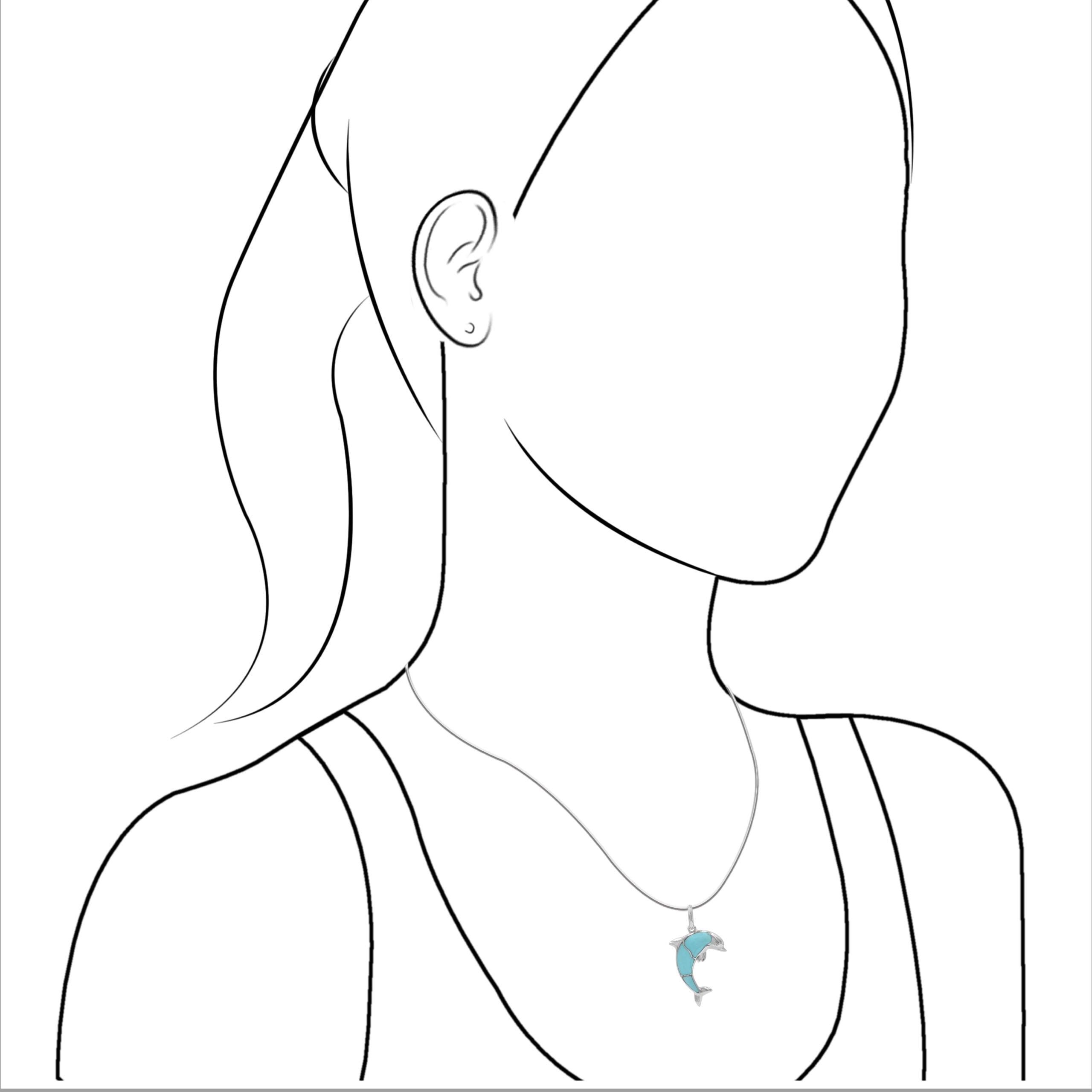 Sleeping Beauty Turquoise Inlay Pendant in Sterling Silver